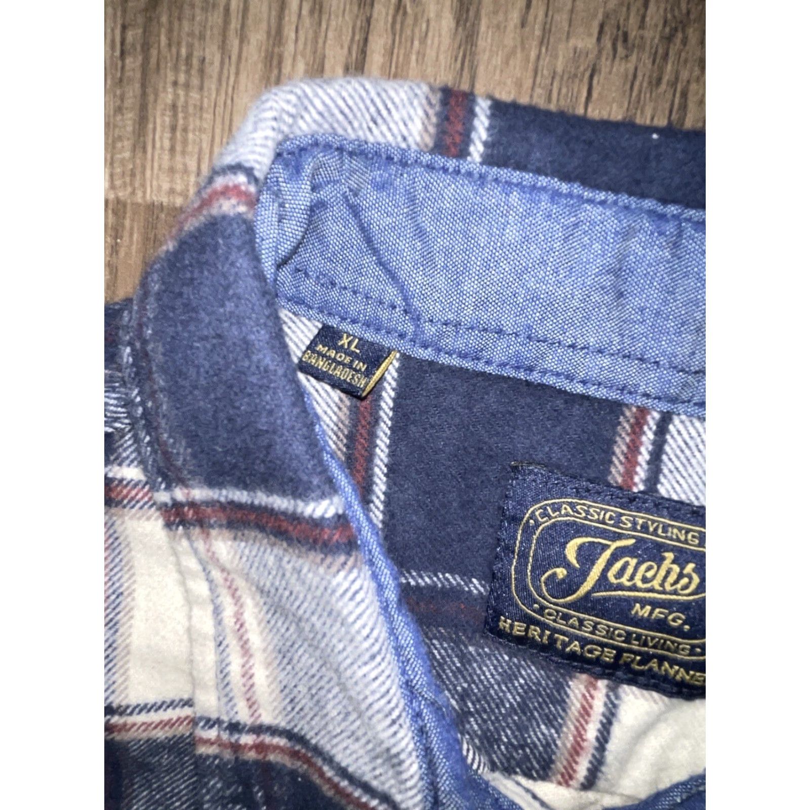 Vintage VINTAGE JACHS Button-Up Shirt Jacket Mens XL Blue Plaid Flannel Long Sleeve Outdoor Size US XL / EU 56 / 4 - 5 Thumbnail