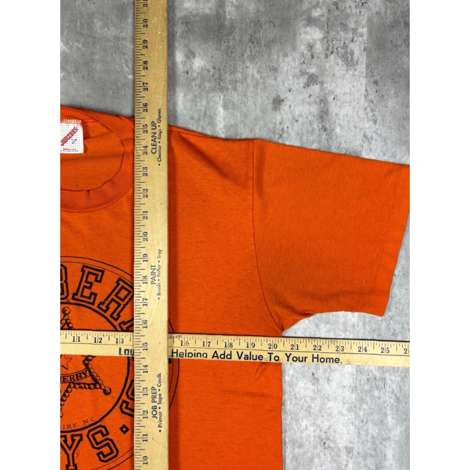 Jerzees VINTAGE 90s Sherif Police Graphic T-Shirt L Jerzees Men Captain America Ghost Stitch Orange Crew Neck Short Sleeve Cotton Size US L / EU 52-54 / 3 - 4 Thumbnail
