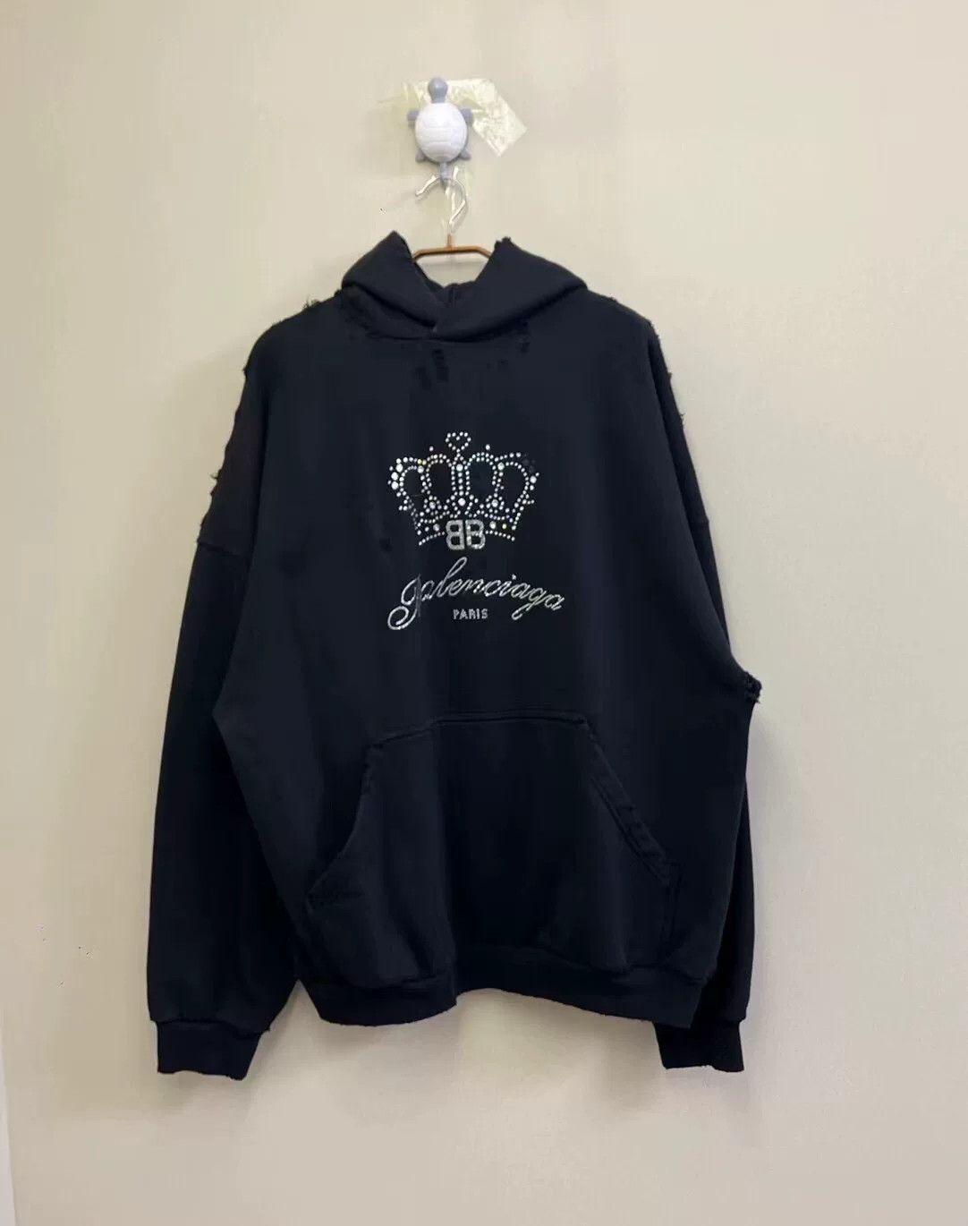 Balenciaga Balenciaga Black Ripped Hoodie | Grailed