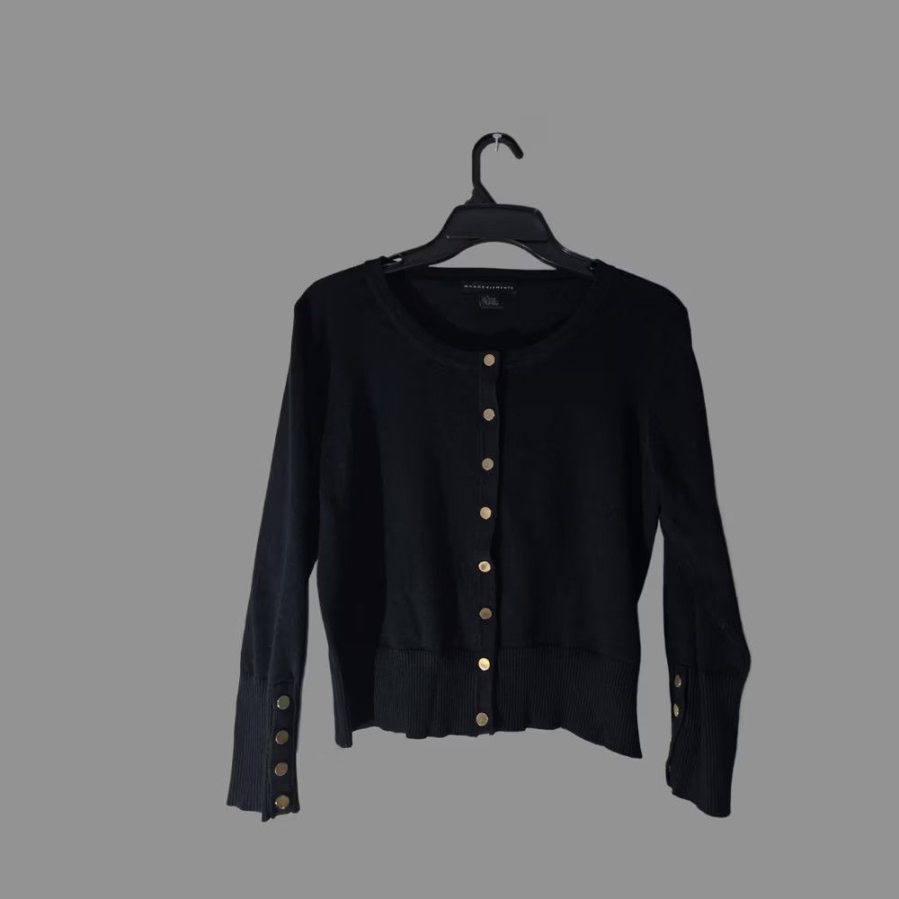 Vintage Grace Elements Black Button-Down Cardigan Sweater Women L Black Cardigan Womens Large Button Long Sl Size L / US 10 / IT 46 - 1 Thumbnail