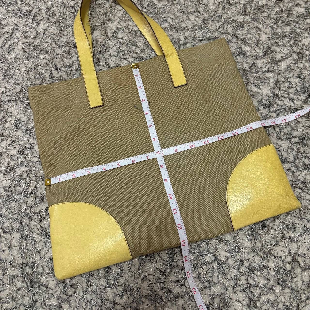 Prada Vintage 90s Prada Canvas Leather Tote Bag Triangle Logo Size ONE SIZE - 13 Thumbnail