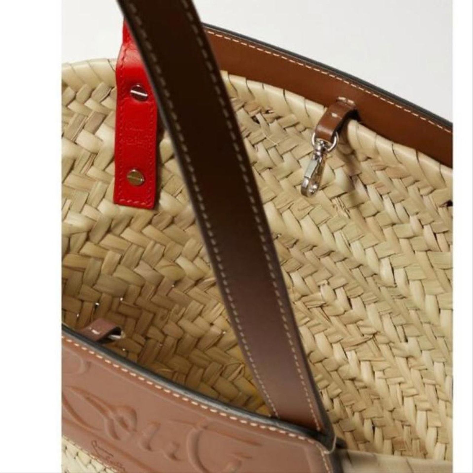 Christian Louboutin Loubishore small logo embossed straw basket Size ONE SIZE - 5 Thumbnail