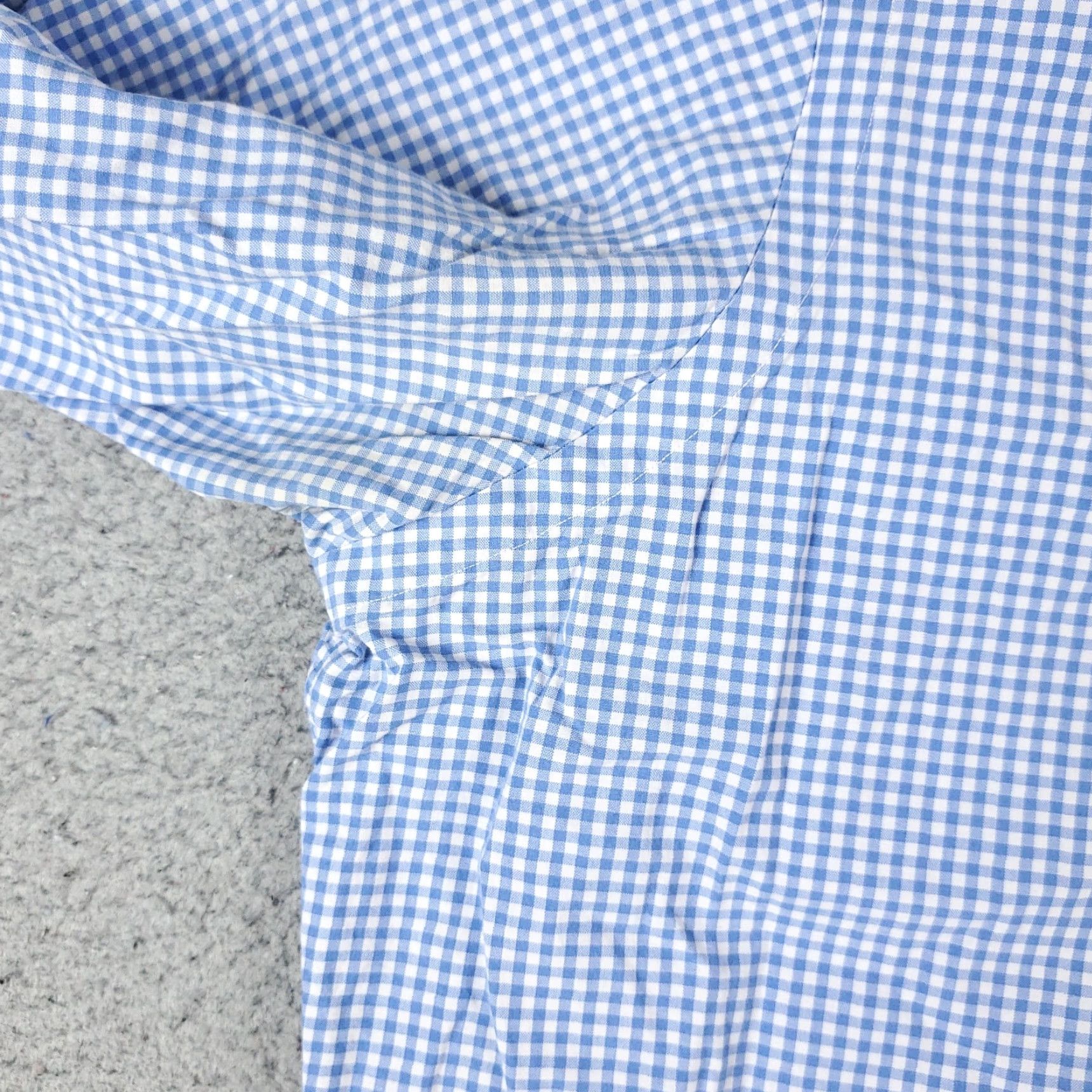 Ralph Lauren VINTAGE Ralph Lauren Shirt Men's 16.5 Blue Check Dress Button Up Long Sleeve Non-Iron Pockets 90s Classic Mens Size 42R - 3 Thumbnail