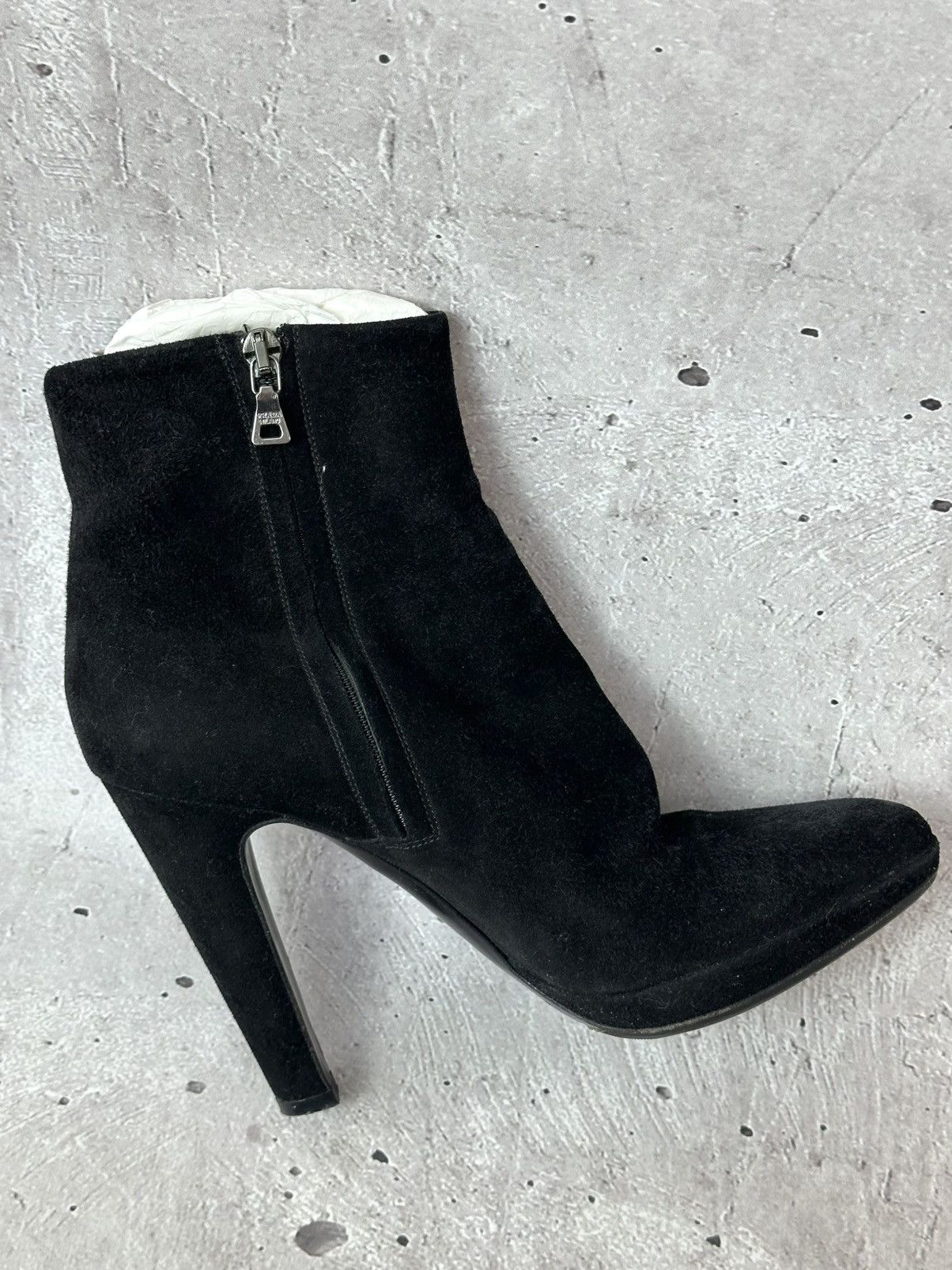 Prada Prada Black Suede High Heel Zip Made in Italy Ankle Booties Size US 7 / IT 37 - 16 Thumbnail
