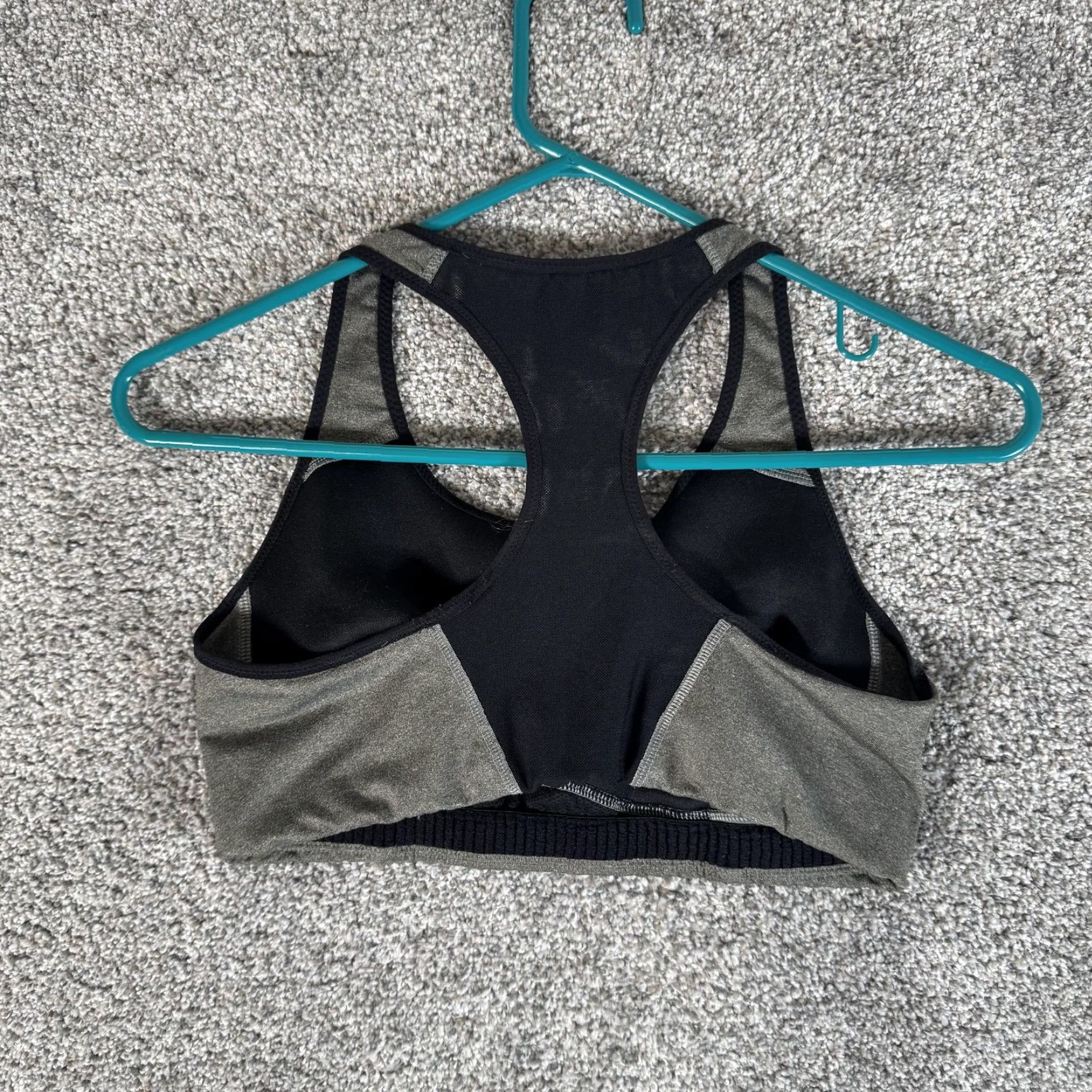Nike Nike Sports Bra Womens M Gray/Black Dri-FIT Racerback Swoosh Logo Athletic Size ONE SIZE - 4 Thumbnail