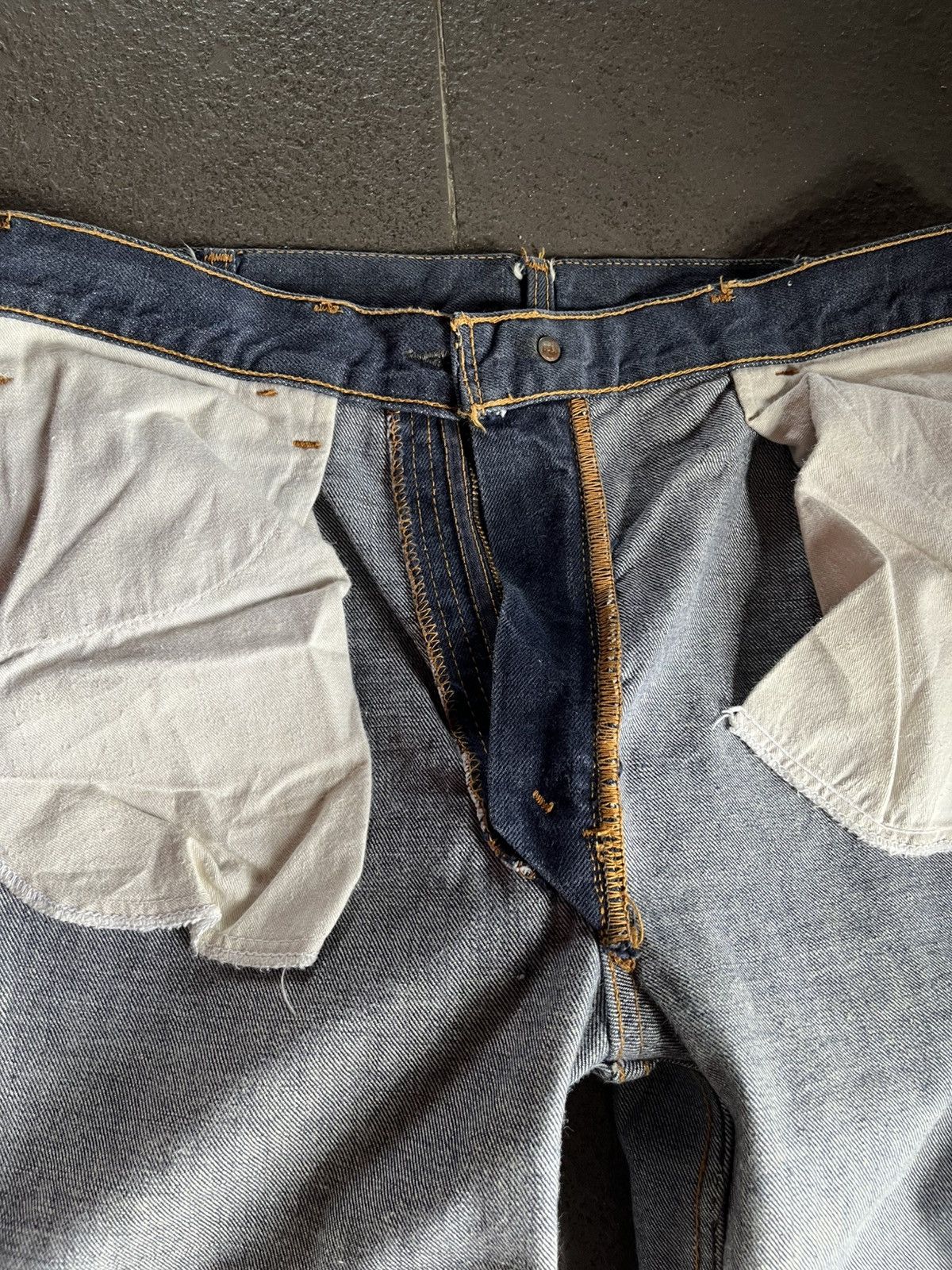 Levi's 🔥Rare Vtg 70s Levis 646 Big E Orange Tab Bottom Bell Flare Size US 33 - 18 Thumbnail