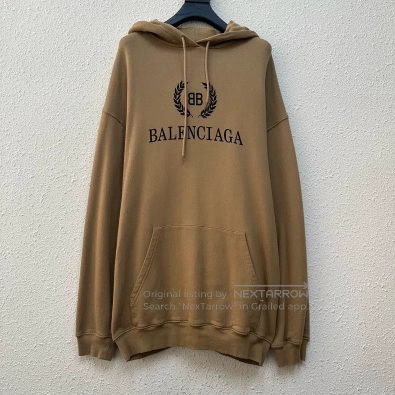 Balenciaga Balenciaga Khaki wheat patterned hoodie Size US M / EU 48-50 / 2 - 1 Thumbnail
