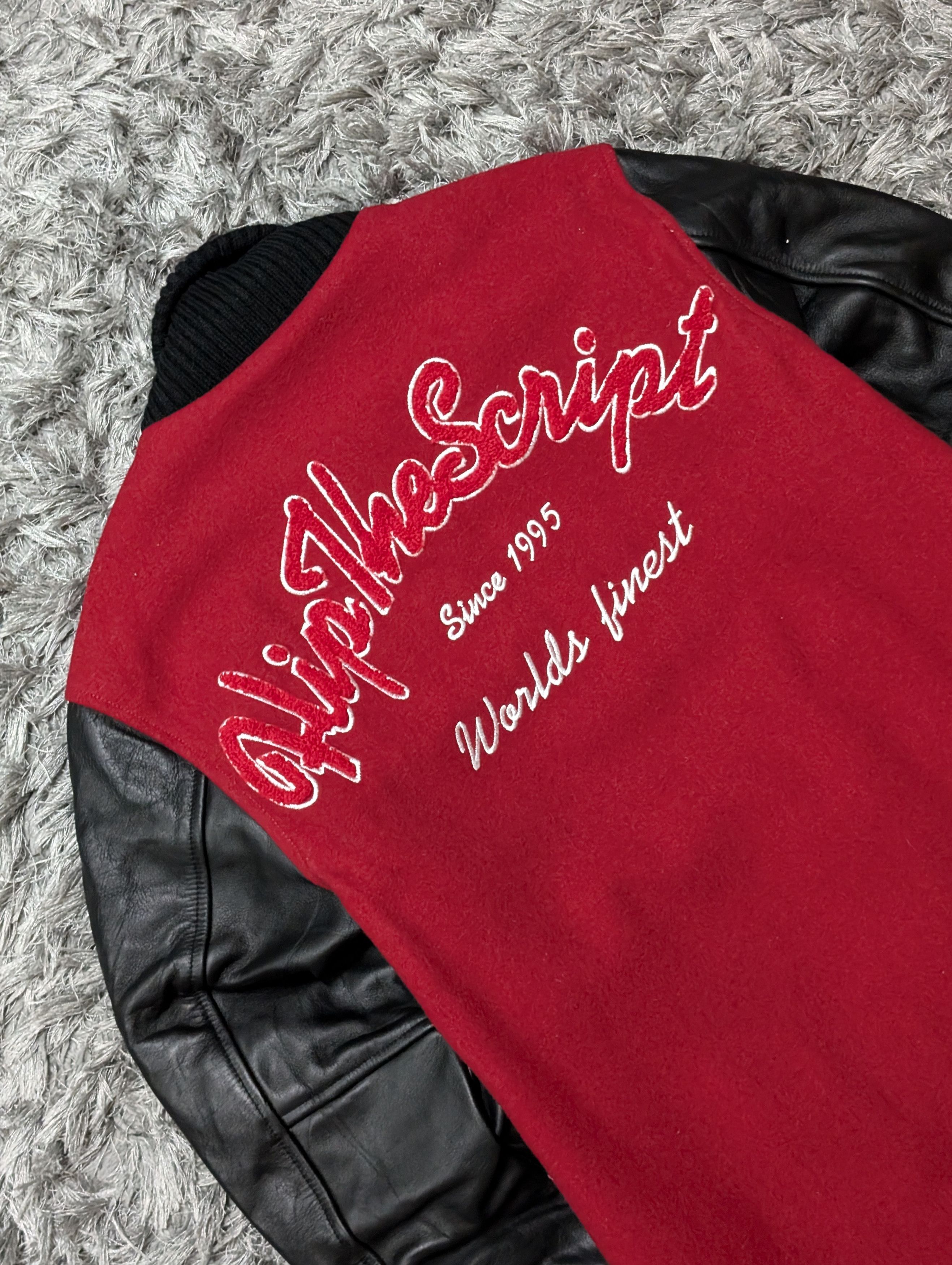 Other Vintage Flip The Script Leather Varsity Jacket Two Tone Coat Size US L / EU 52-54 / 3 - 6 Thumbnail