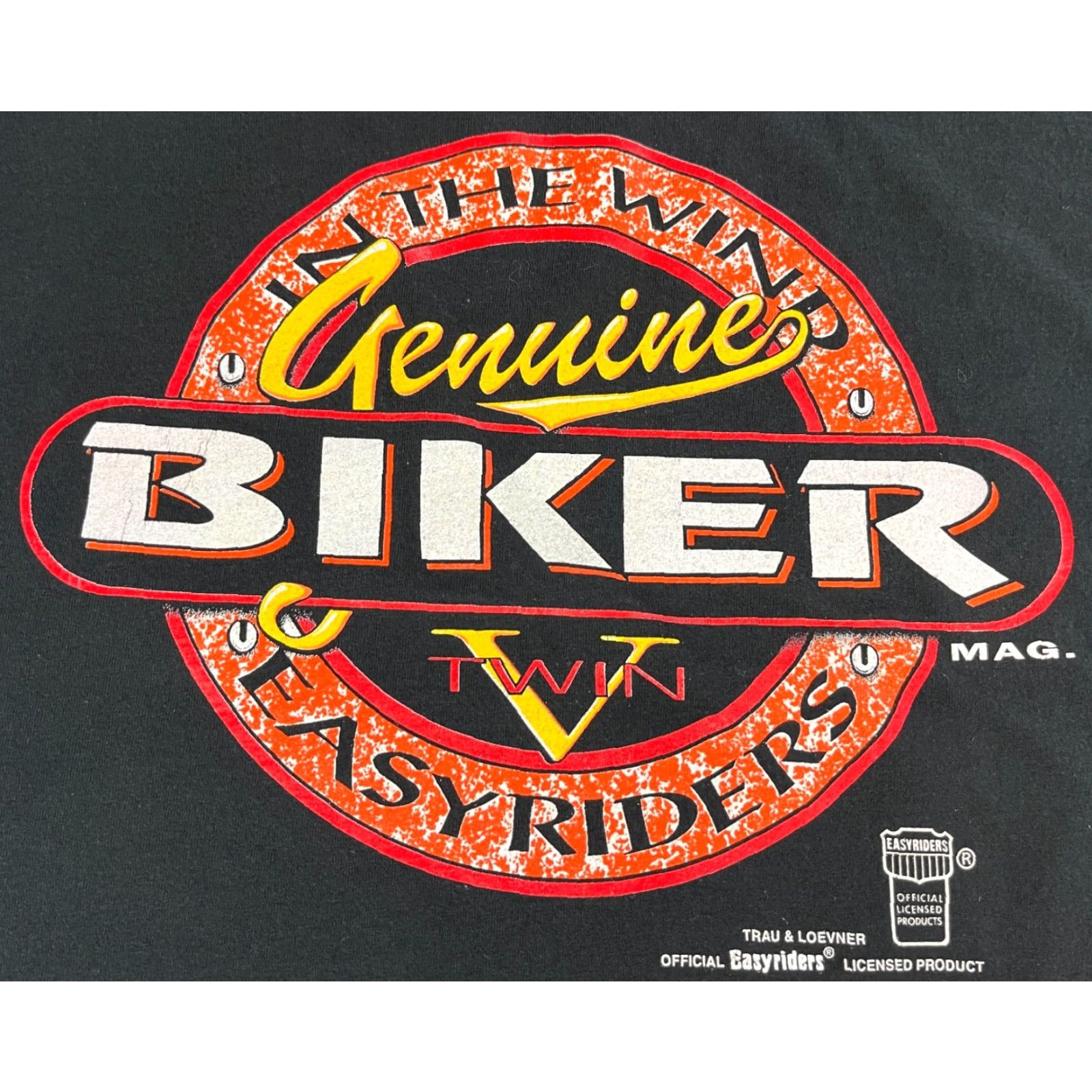 Vintage VINTAGE Trau & Loevner Survivors Genuine Biker T-Shirt Sz 3XL Black Cotton Men's Short Sleeve Crew Neck Double-Sided Size US XXL / EU 58 / 5 - 5 Thumbnail