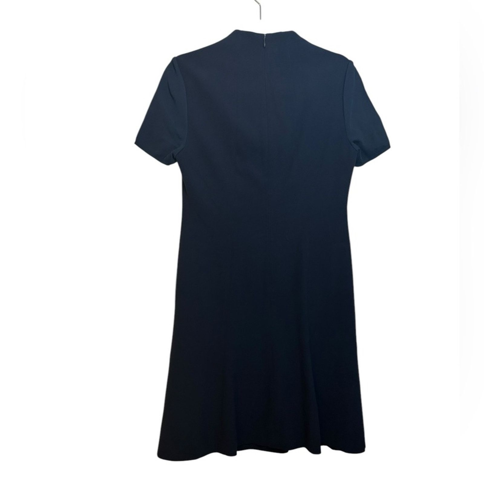 Elie Tahari Elie Tahari Yuki Navy Blue Short Sleeve Dress Size L / US 10 / IT 46 - 2 Thumbnail