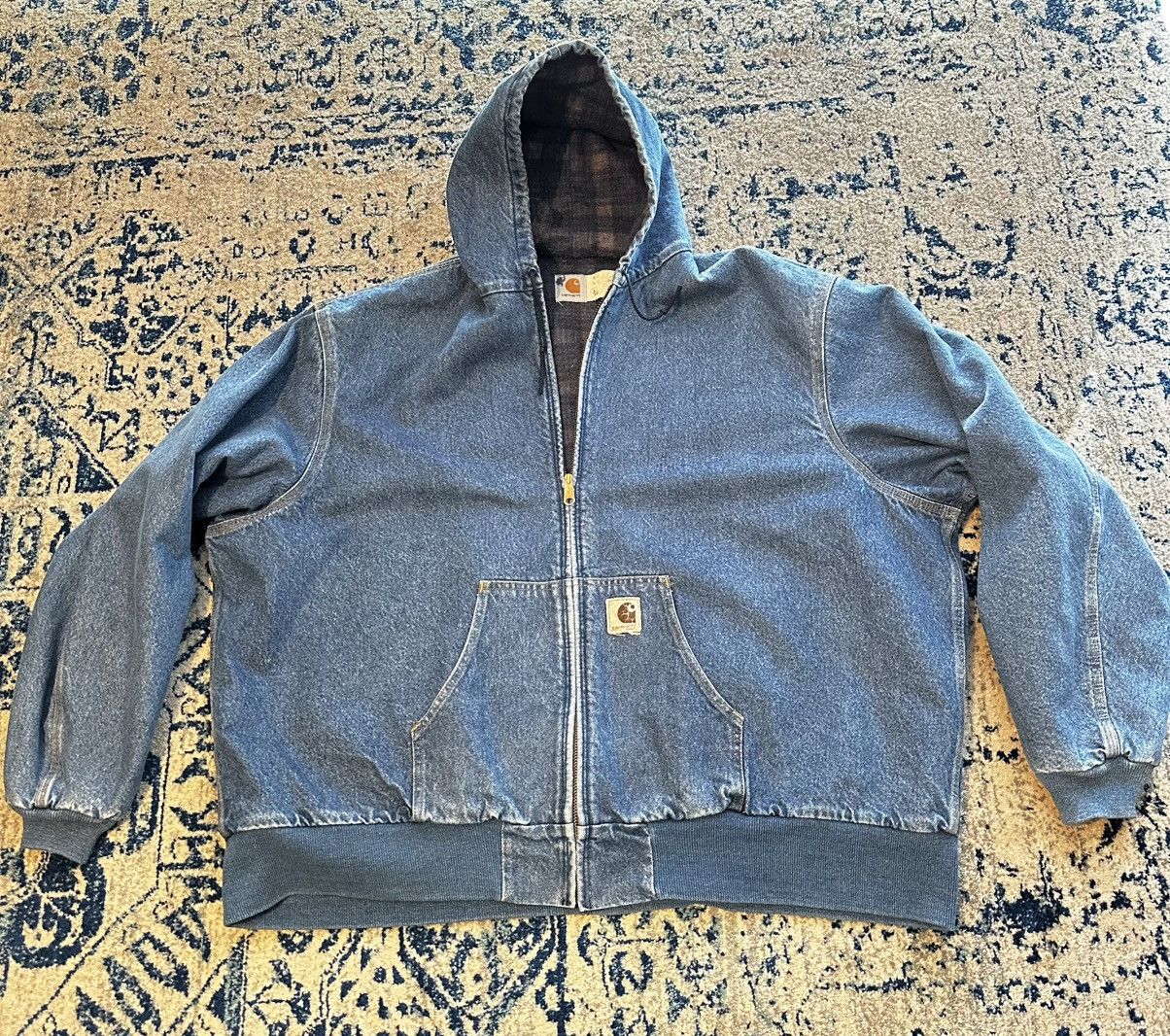 Carhartt Vintage Men’s Denim Blanket Lined Carhartt Hooded Jacket Size US XXL / EU 58 / 5 - 1 Thumbnail