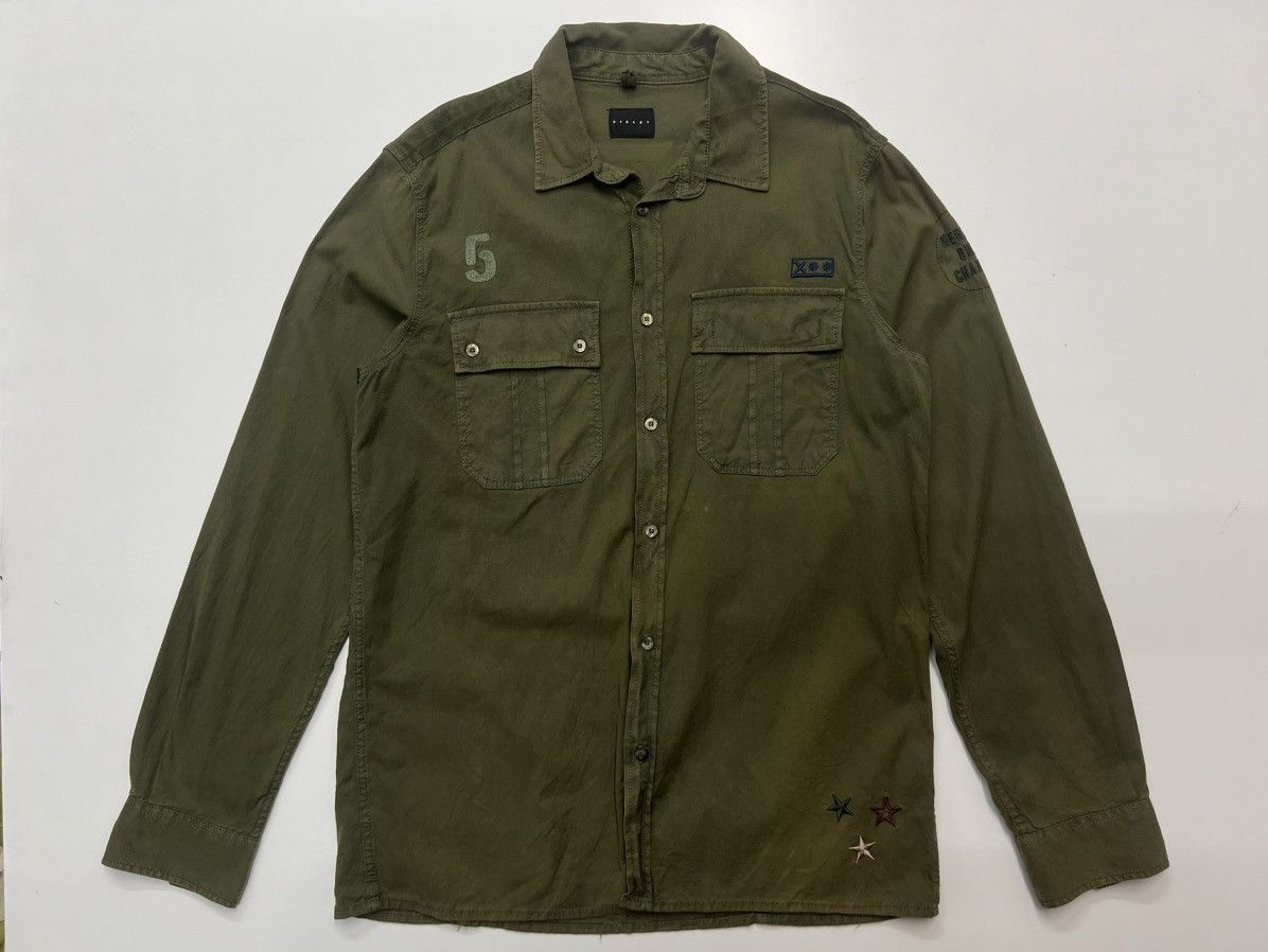 image of Sisley Shirt Double Pocket Longsleeve in Green, Men's (Size Medium)