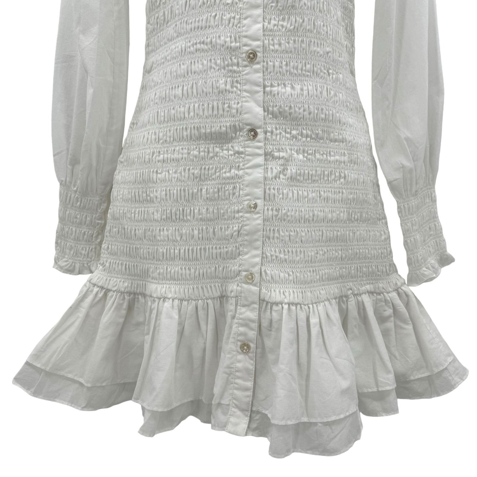 Veronica Beard Veronica Beard Kelsey Smocked Cotton Shirt Dress Size 2 NWT Size XS / US 0-2 / IT 36-38 - 6 Thumbnail