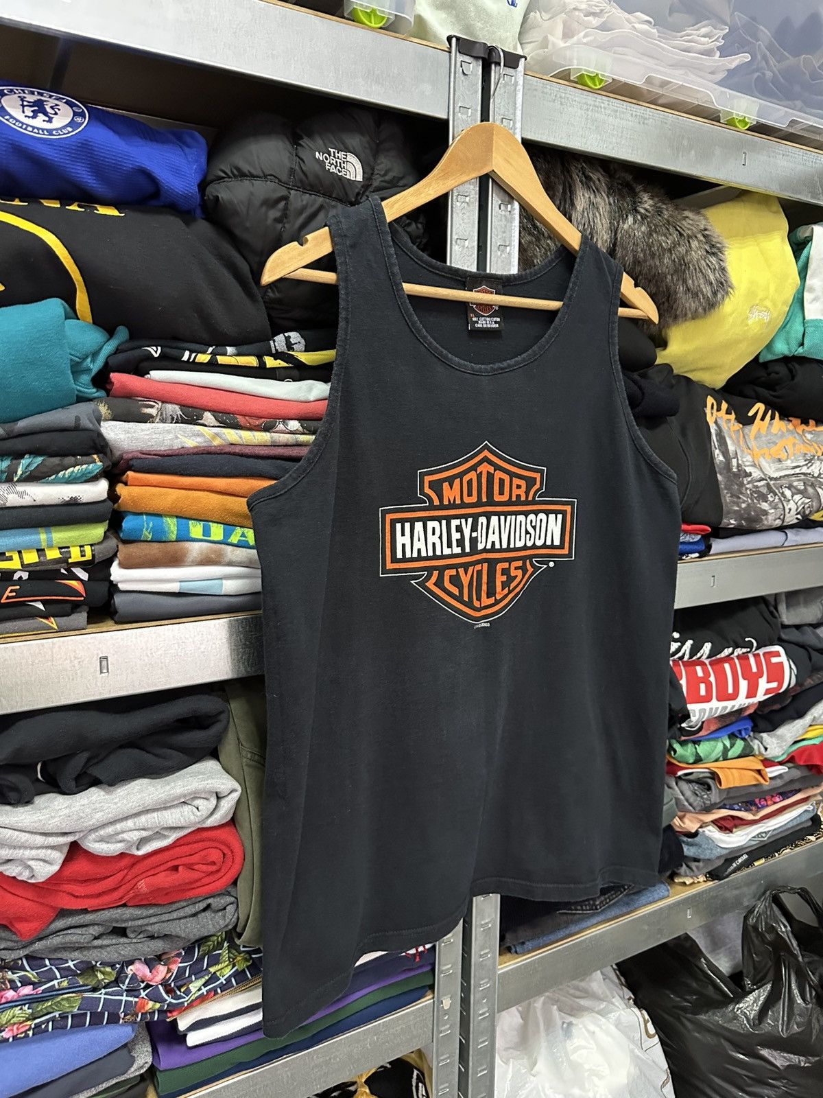 Harley Davidson Vintage Y2K Harley Davidson Tank Top Shirt Faded Black 00s Size US XL / EU 56 / 4 - 2 Thumbnail
