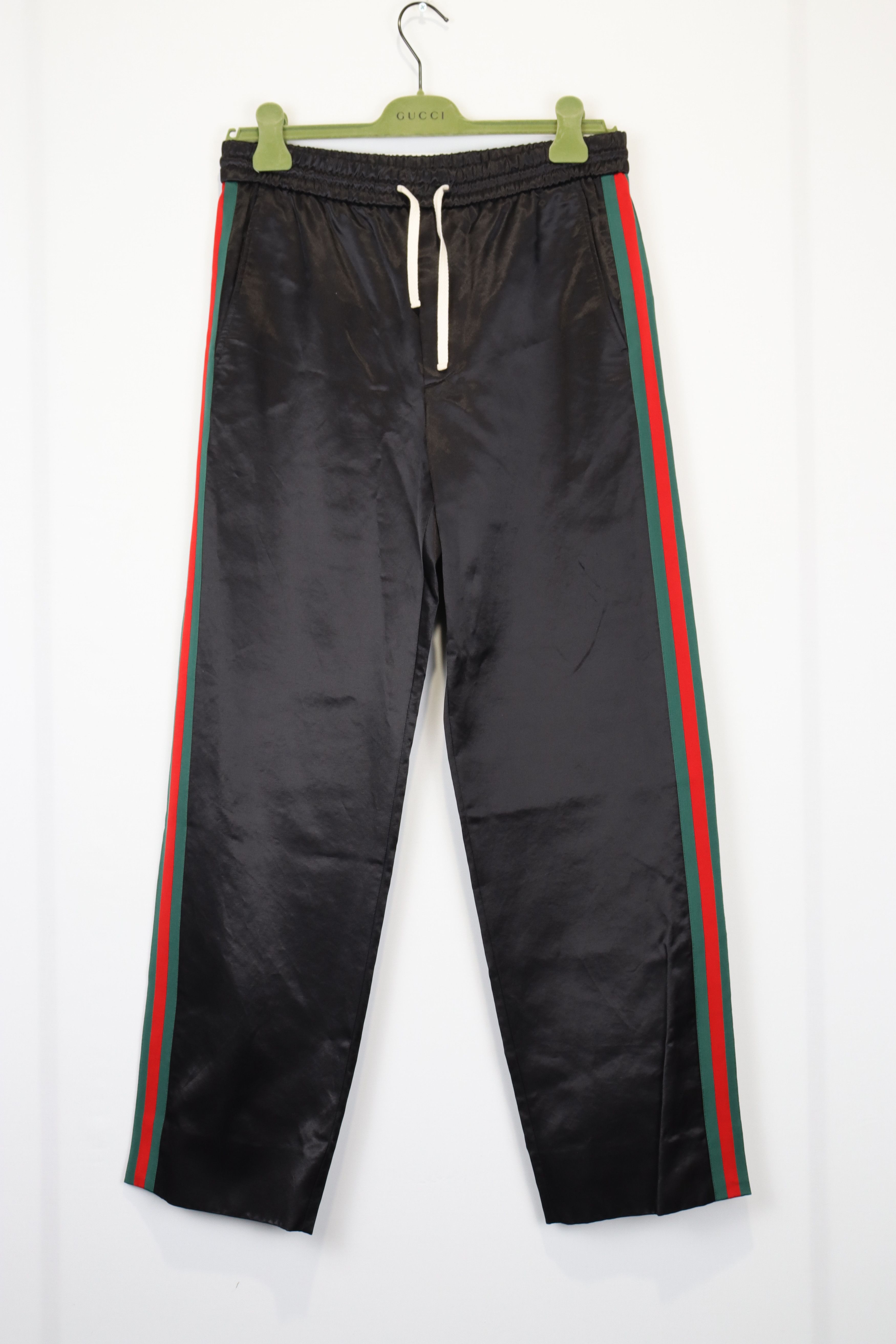 Image of Gucci O1Rshd Logo Trim Sweatpants / Joggers In Black, Men's (Size 30)