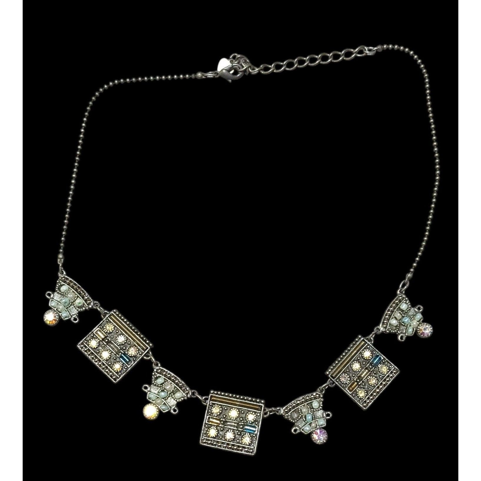 Other Vintage Art Deco Silver Tone Rhinestone Beaded Necklace Size ONE SIZE - 1 Thumbnail