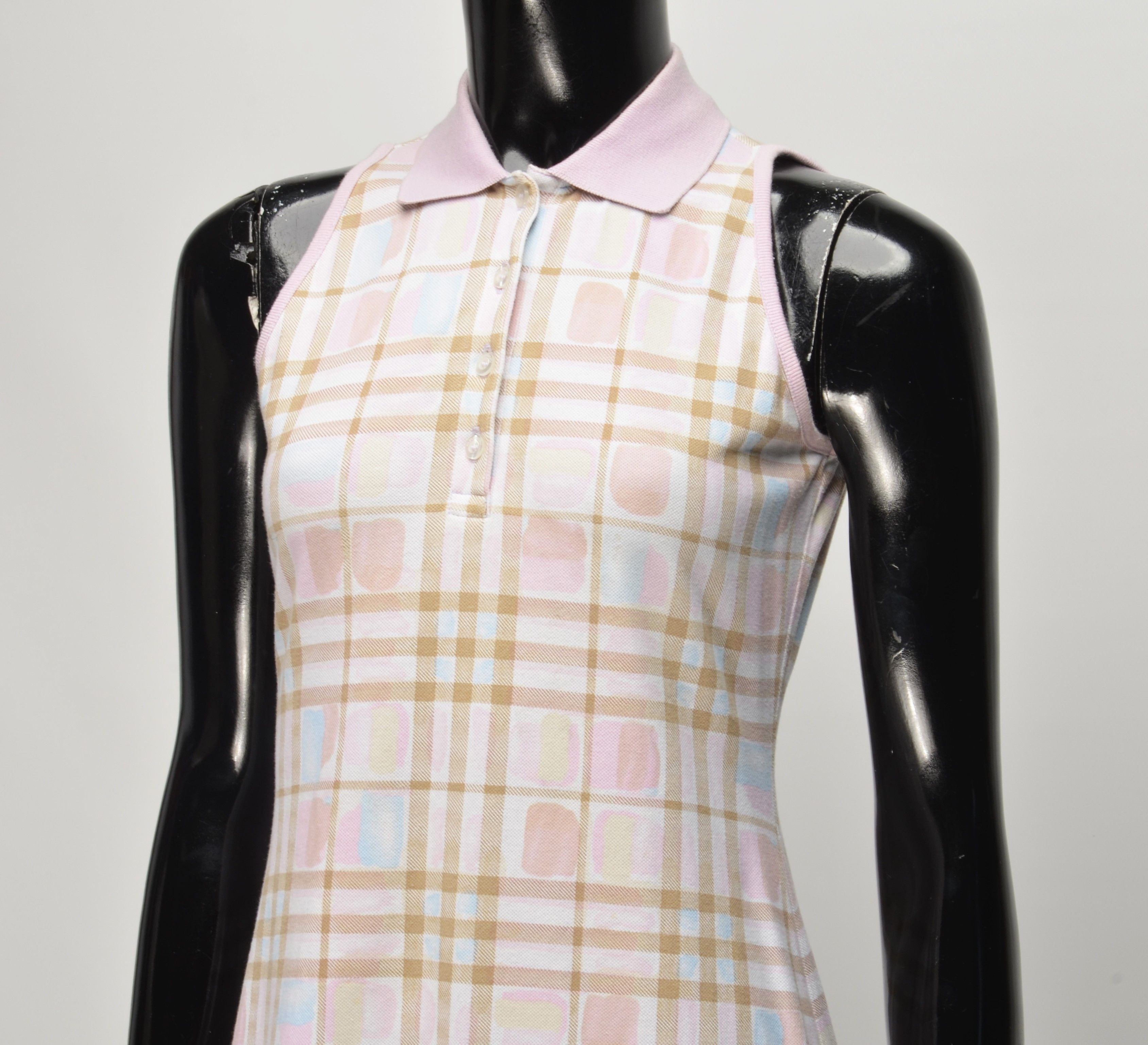 Burberry Vintage Burberry Y2K Nova Check Pink Babydoll Mini Dress Size S / US 4 / IT 40 - 2 Thumbnail