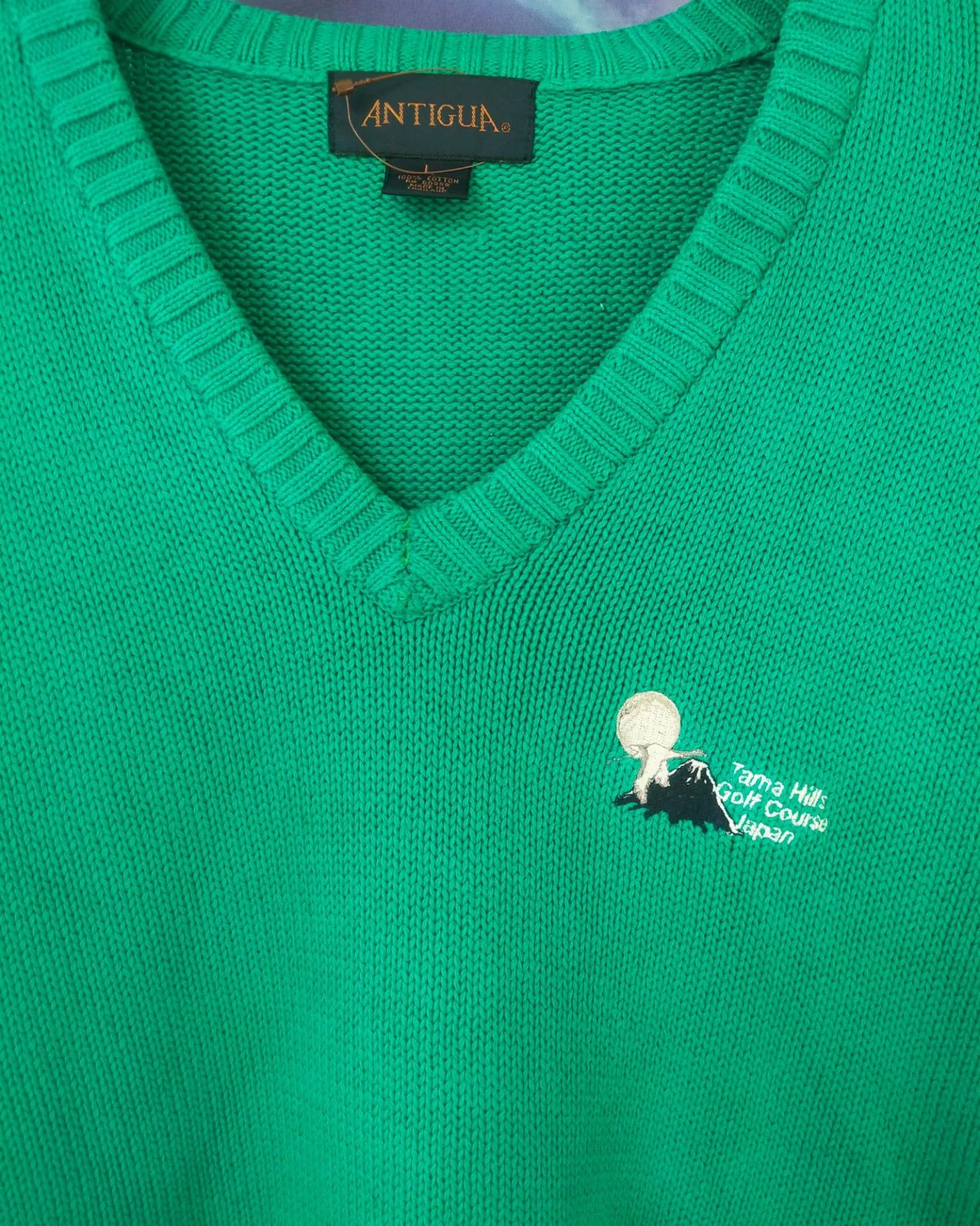 Vintage Vintage Antigua Green Golf Course Japan Knitwear Sweater Size US L / EU 52-54 / 3 - 2 Thumbnail