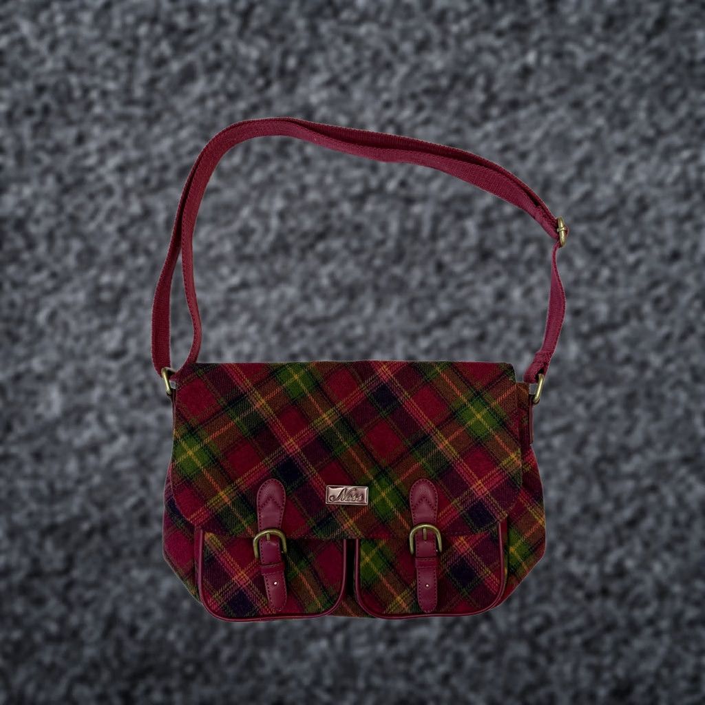 Vintage Ness Red Womens Shoulder Bag Wool Blend Red Tweed pattern Size ONE SIZE - 1 Thumbnail