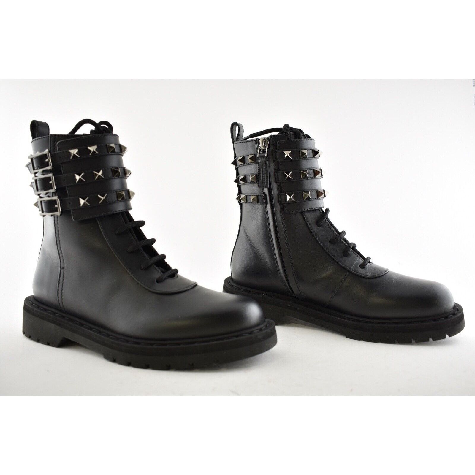 Valentino Valentino Rockstud Combat 20mm Black Leather Stud Short Size US 5 / IT 35 - 4 Thumbnail