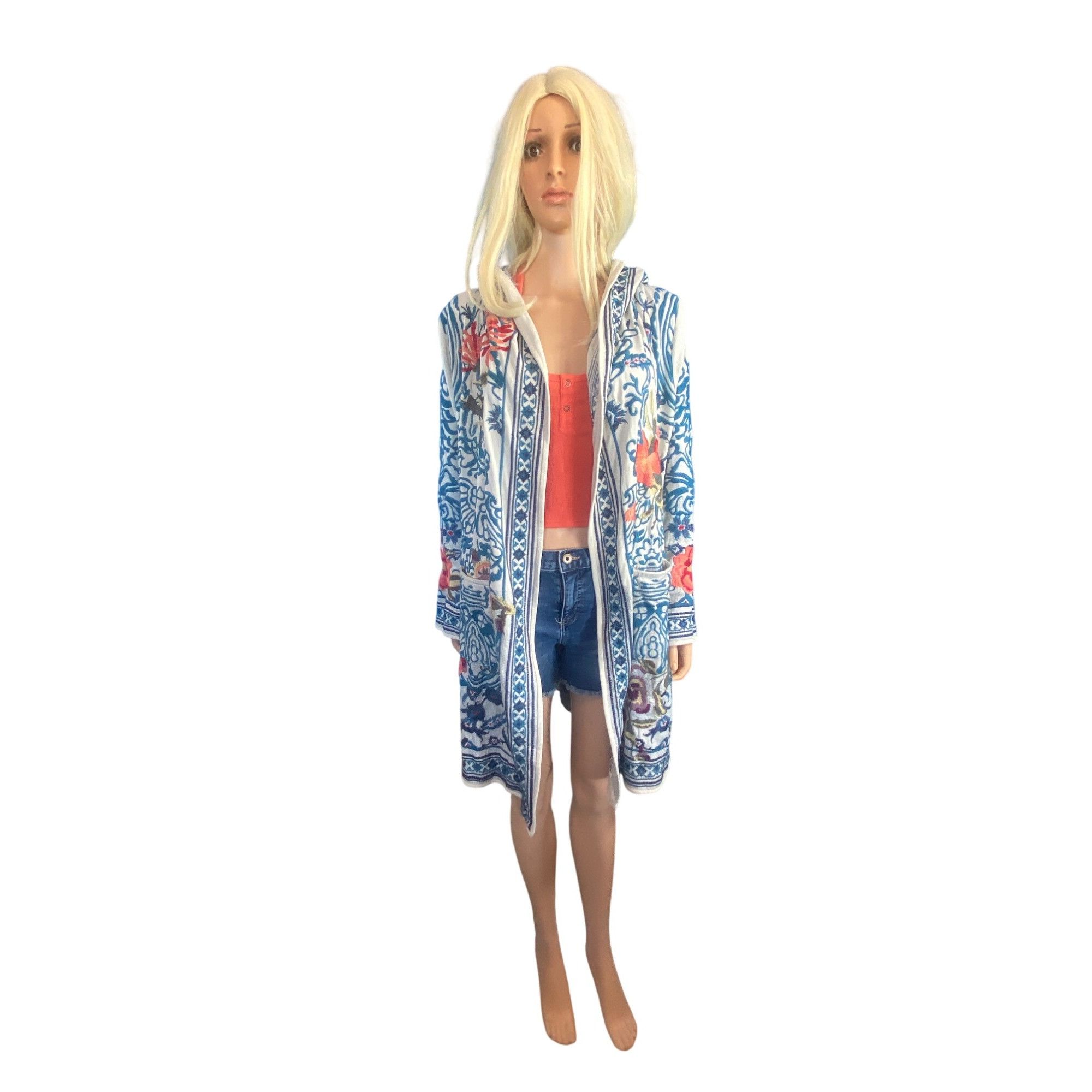 Johnny Was NWT Johnny Was Hooded Duster Embroidered Open Cardigan Small Size S / US 4 / IT 40 - 9 Thumbnail