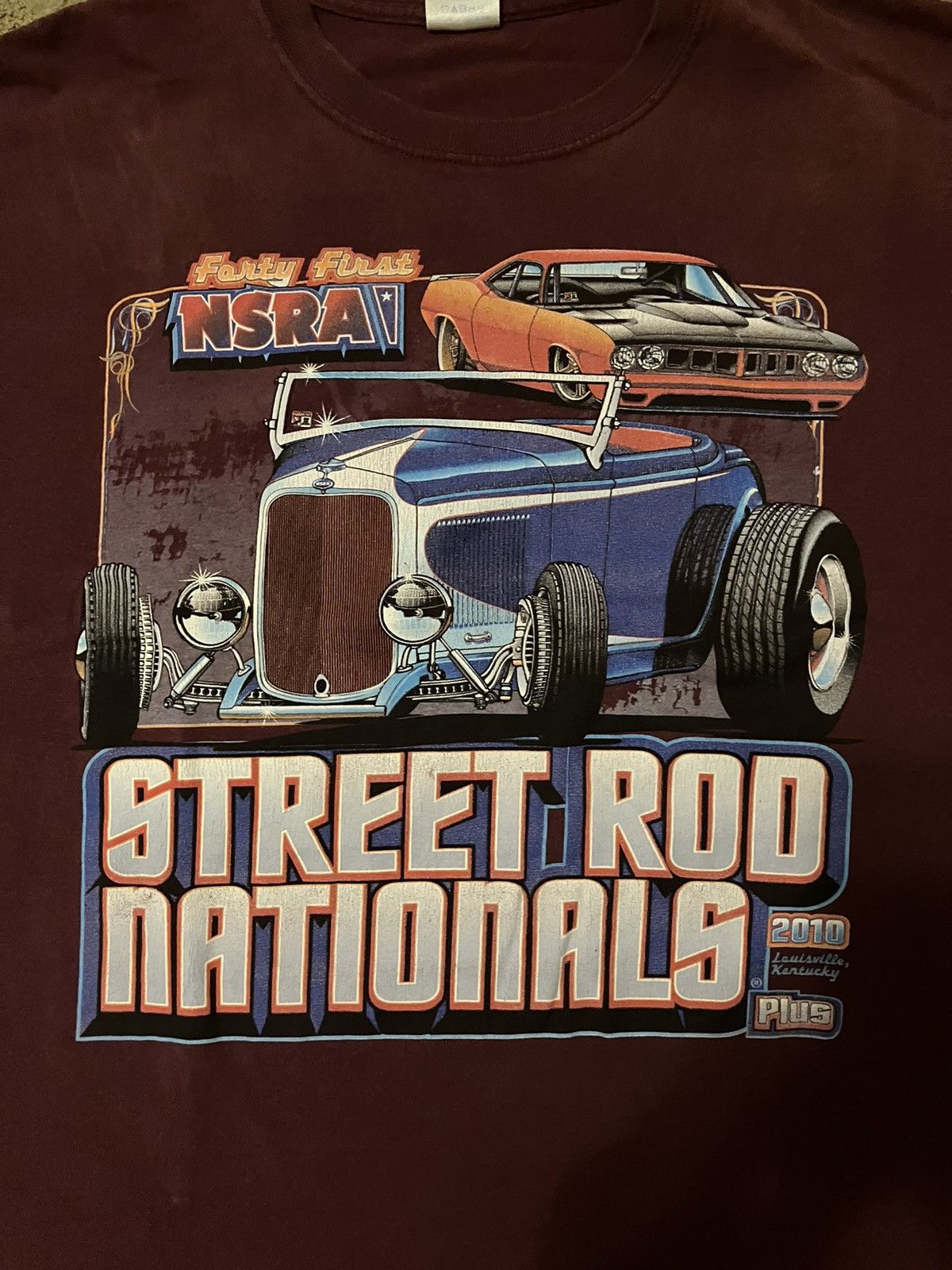 Vintage 2010 NSRA Burgundy Tee Shirt Size US XXL / EU 58 / 5 - 2 Thumbnail