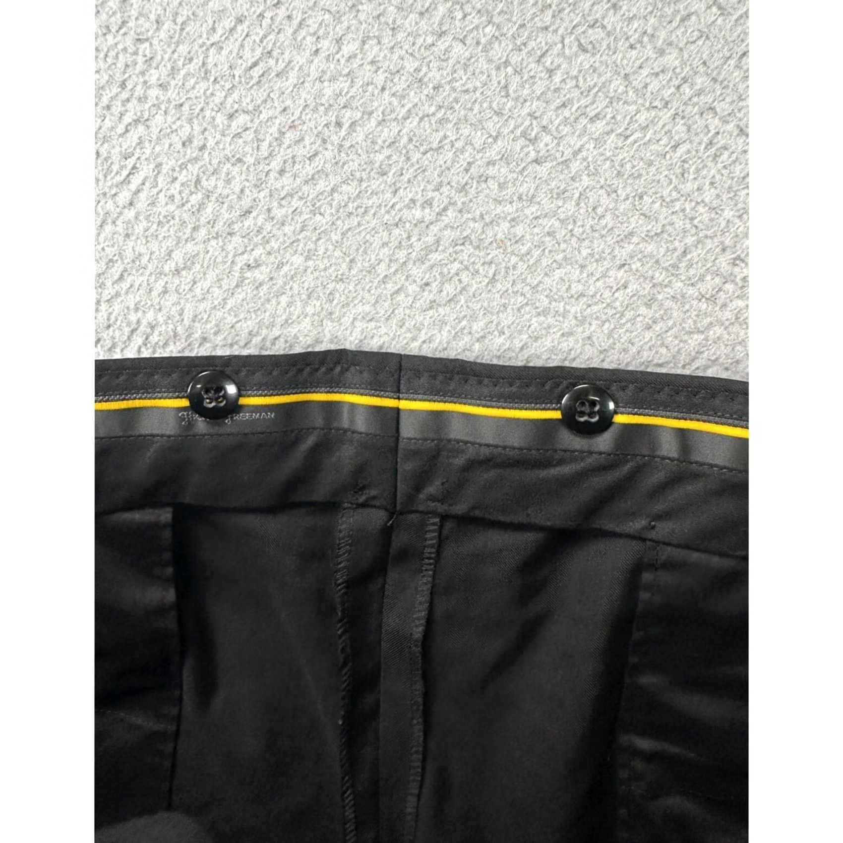 Vintage Hickey Freeman Dress Pants Mens 38 Black Wool Straight Front Pocket Flat Front Flat Front Pants Slim Size US 38 / EU 54 - 4 Thumbnail