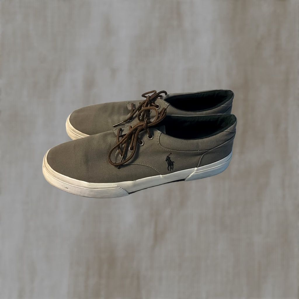 Ralph Lauren Polo Ralph Lauren Keaton Canvas Lace Up Pony Sneaker Mens 11.5 D Beige Casual Shoes Sneaker Men Size US L / EU 52-54 / 3 - 1 Thumbnail