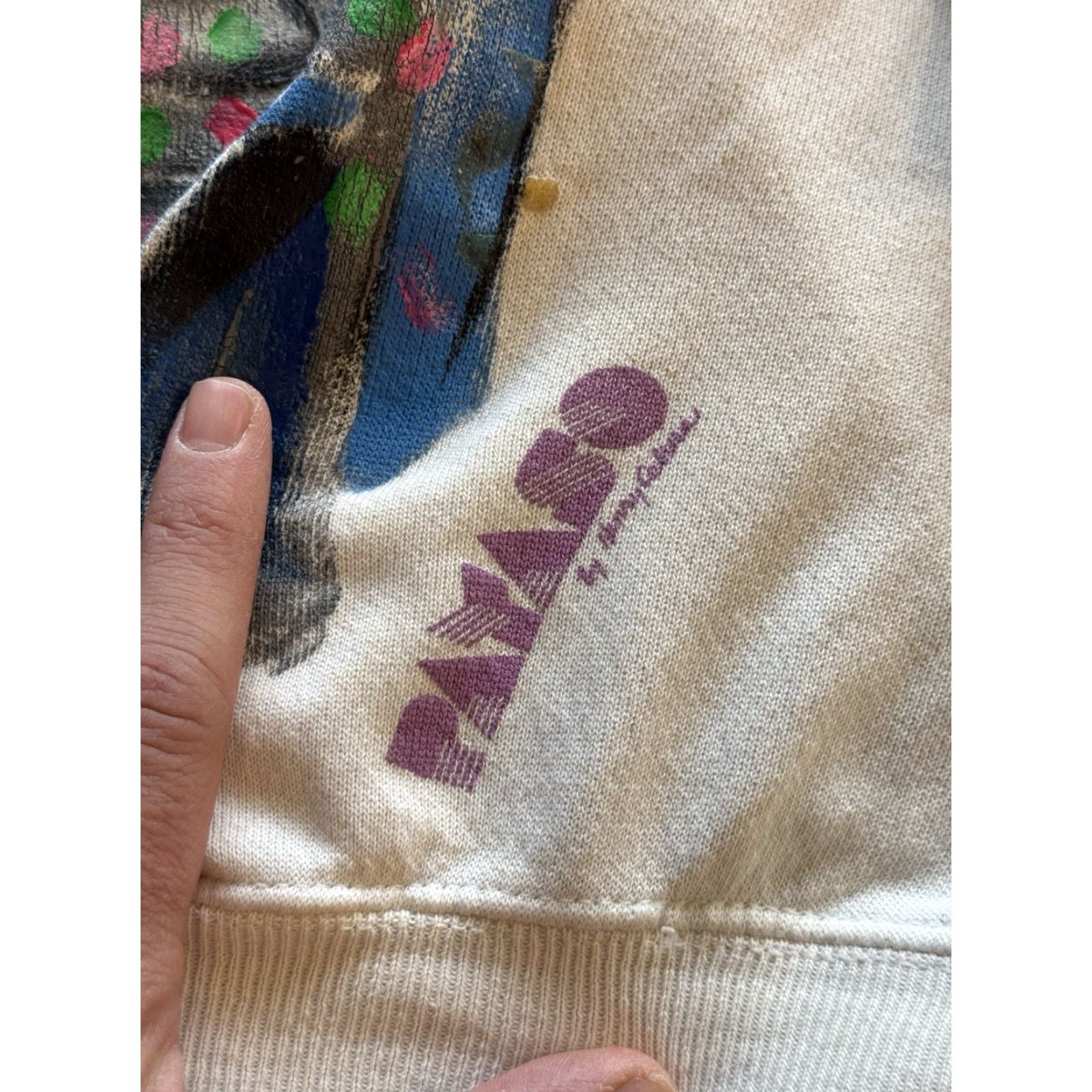 Hanes VINTAGE Hanes Sweatshirt Crew Neck XL Men 80s Clown Red Sox Hand Painted Graphic Print White 24x26 Size US XL / EU 56 / 4 - 4 Thumbnail
