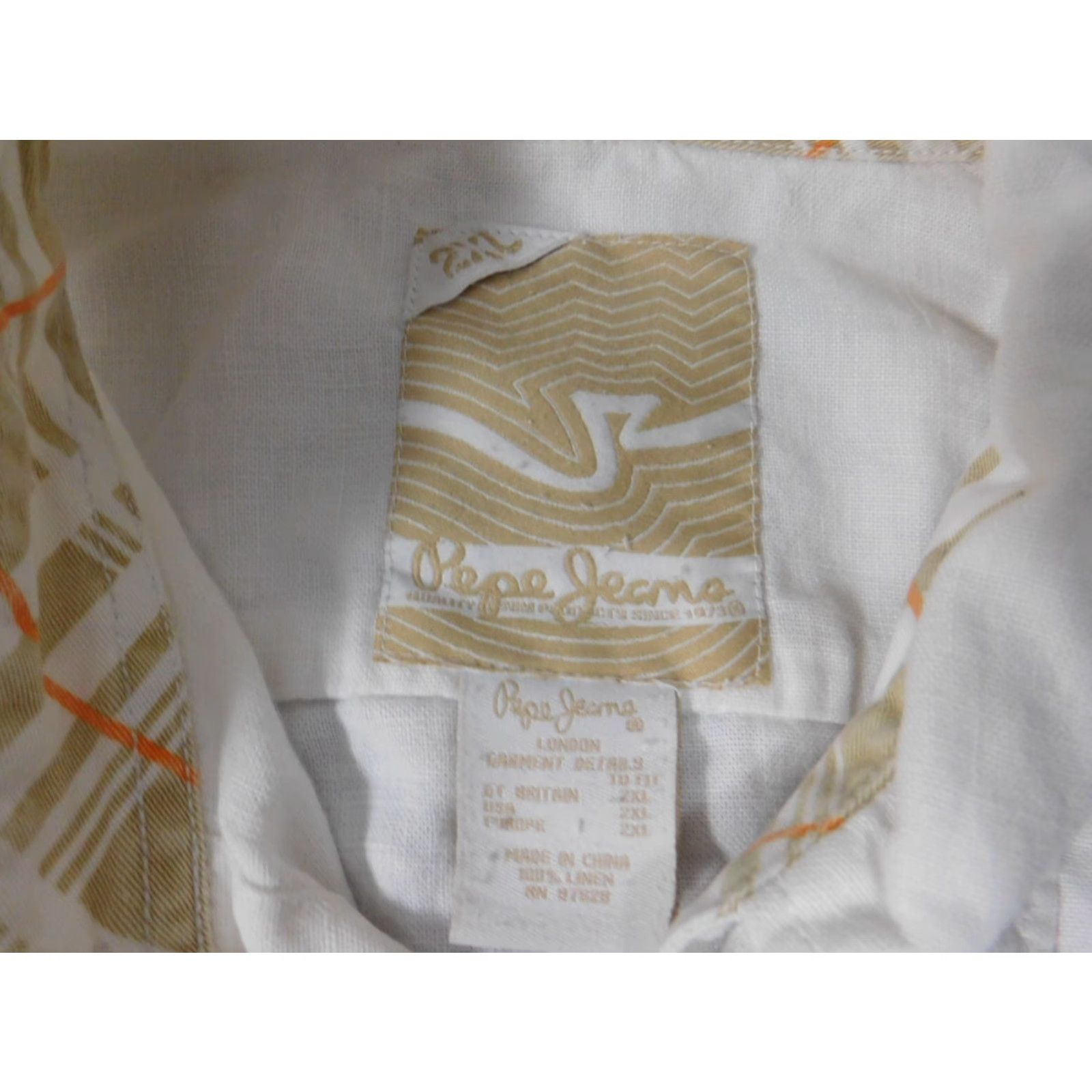 Pepe Jeans Pepe Jeans Shirt 2XL Mens Beige Short Sleeve Button-Up Knit Cotton 90s Vintage Collar-Down Button-Up Mens Boys? Size US XXL / EU 58 / 5 - 5 Thumbnail