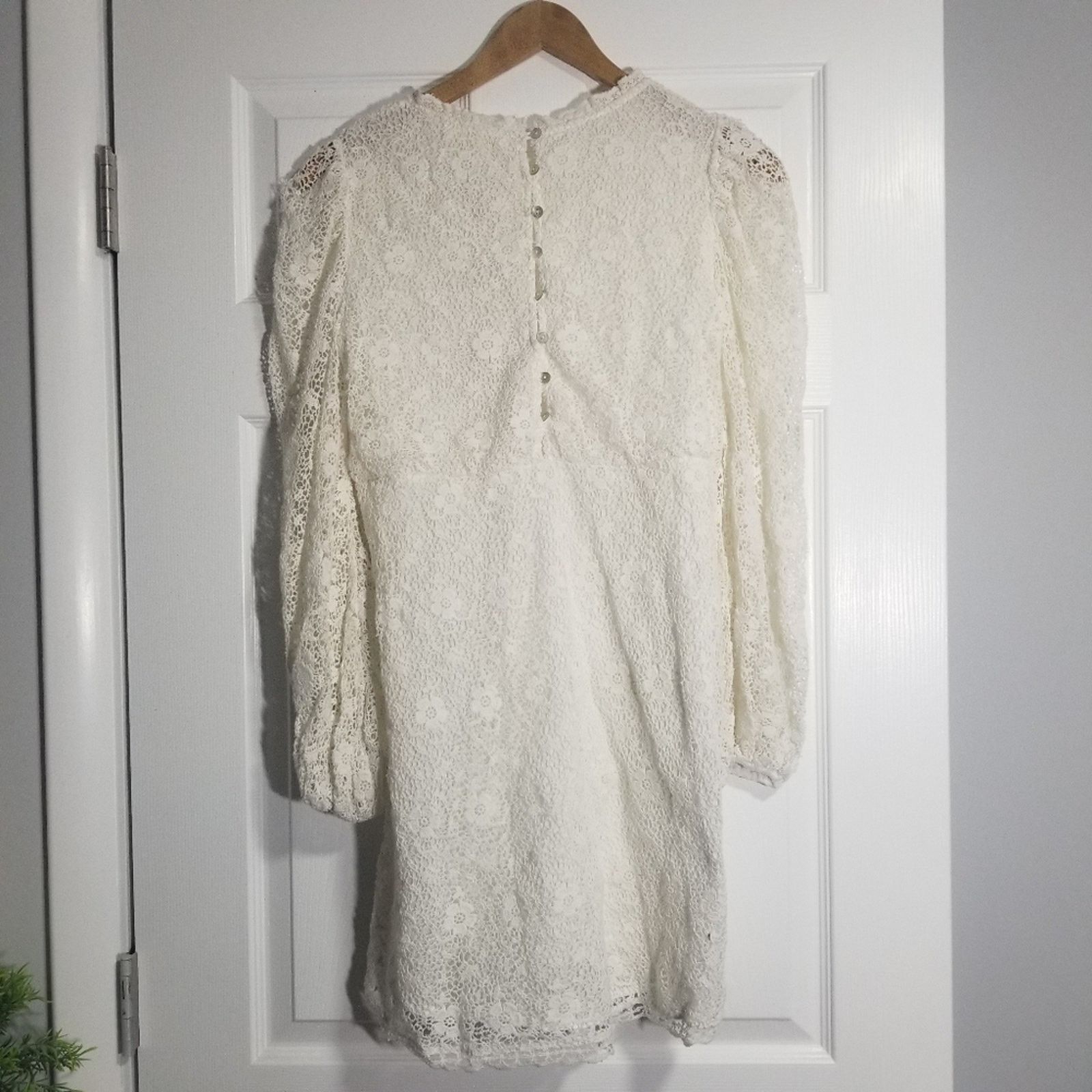 LoveShackFancy NWT LoveShackFancy Leira Lace Blouson-sleeve Mini Dress Size M / US 6-8 / IT 42-44 - 5 Thumbnail