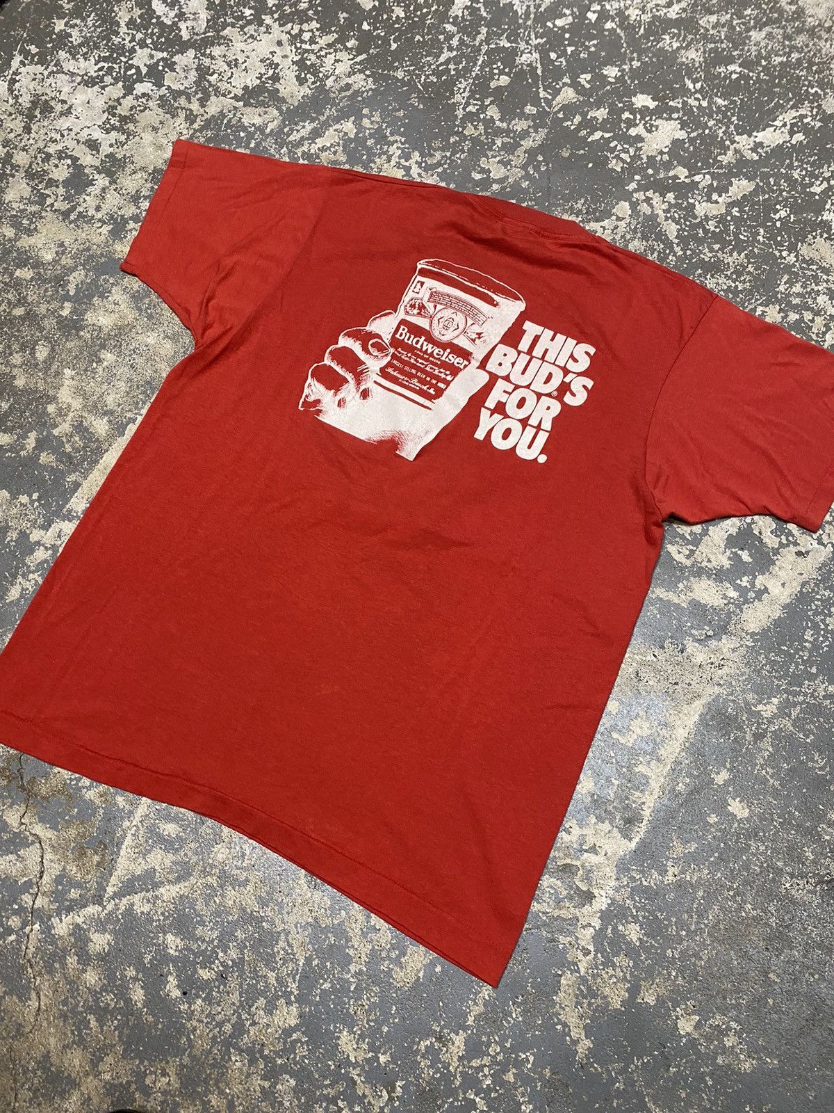 Budweiser × Vintage Vintage Budweiser Bud Beer Teddys Tournament 80s Tshirt Size US XL / EU 56 / 4 - 2 Thumbnail