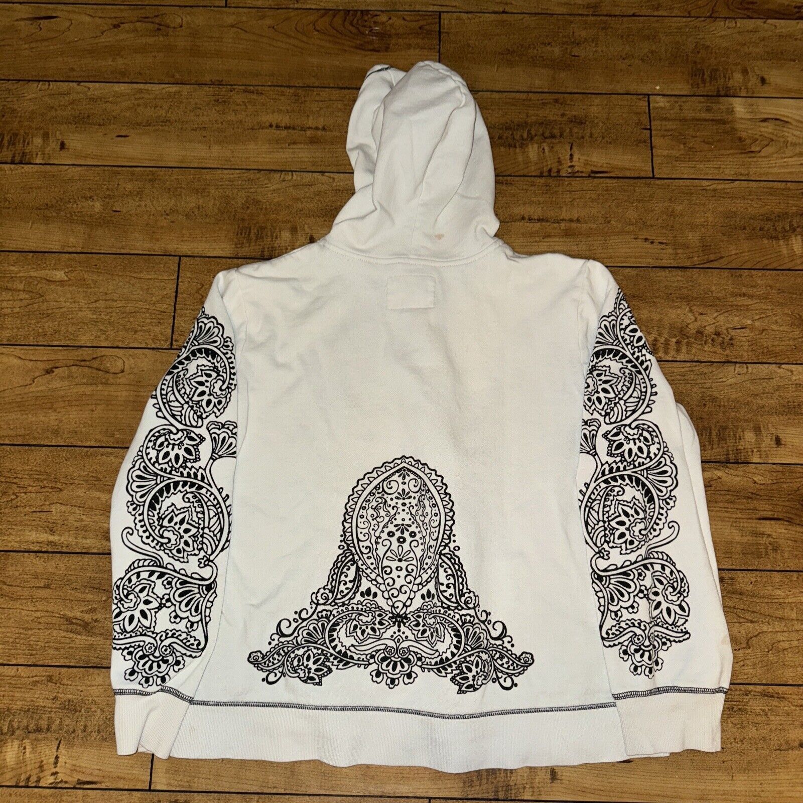 Japanese Brand × Vintage Made For Life Full Zip Up Hoodie White Paisley XL 22x24￼ Size XL / US 12-14 / IT 48-50 - 5 Thumbnail