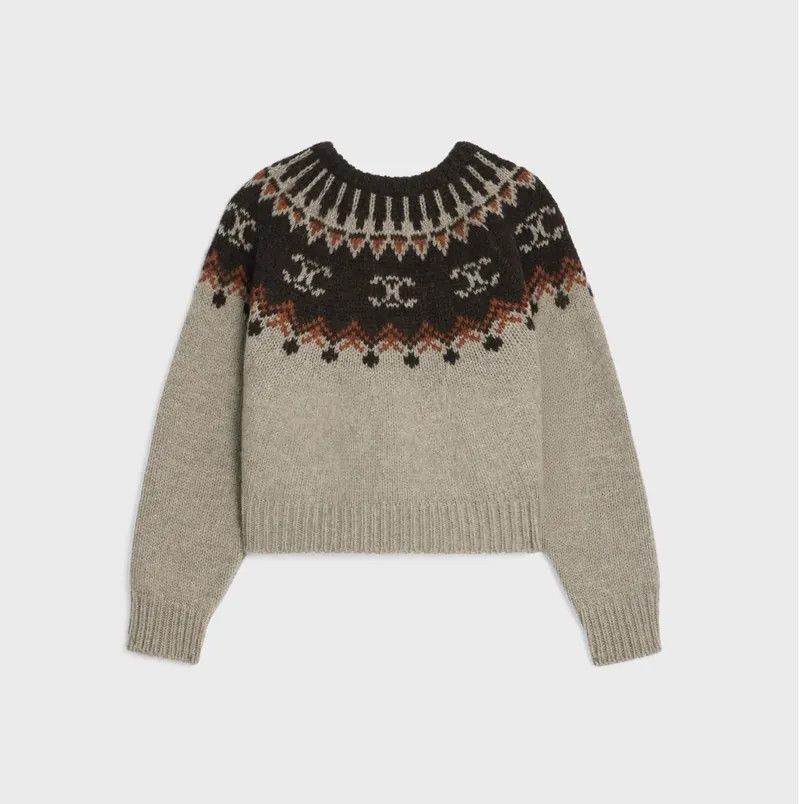 Celine o1mle0426 Fair Isle Wool Sweater in Multicolor Size US XS / EU 42 / 0 - 2 Thumbnail