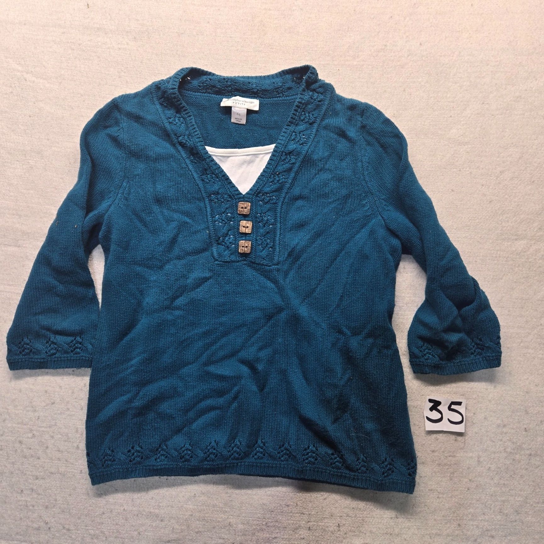 Vintage CHRISTOPHER & BANKS Blue Sweater Pullover Women PS Petite Small Adult Size Petite Short Description Not Included Size S / US 4 / IT 40 - 2 Thumbnail