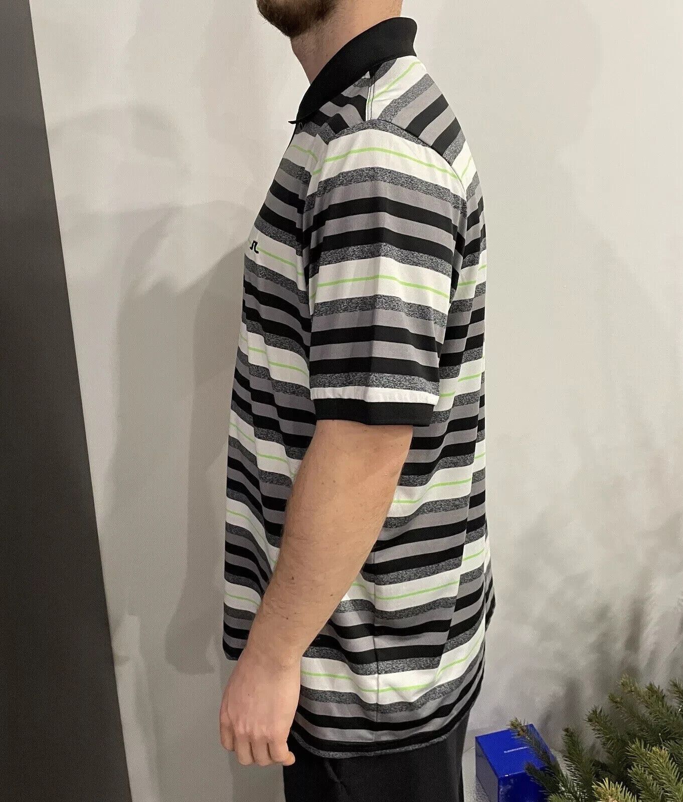 J.Lindeberg J.Lindeberg J. Lindeberg Men Striped Polo Shirt Sport Stripe Size US L / EU 52-54 / 3 - 4 Thumbnail