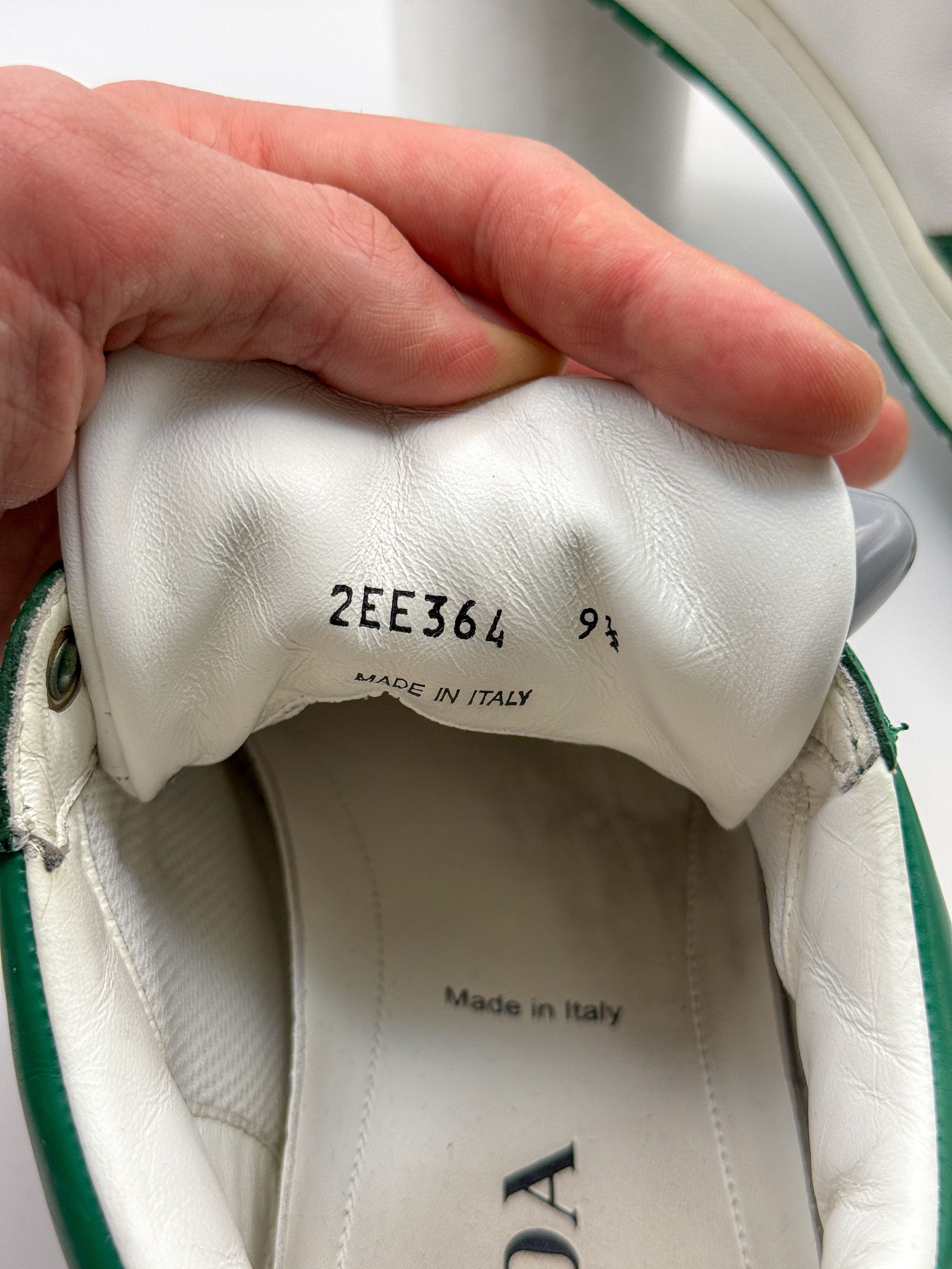 Prada Prada Downtown Sneakers Shoes White/Green Leather Size US 9 / EU 42 - 12 Thumbnail