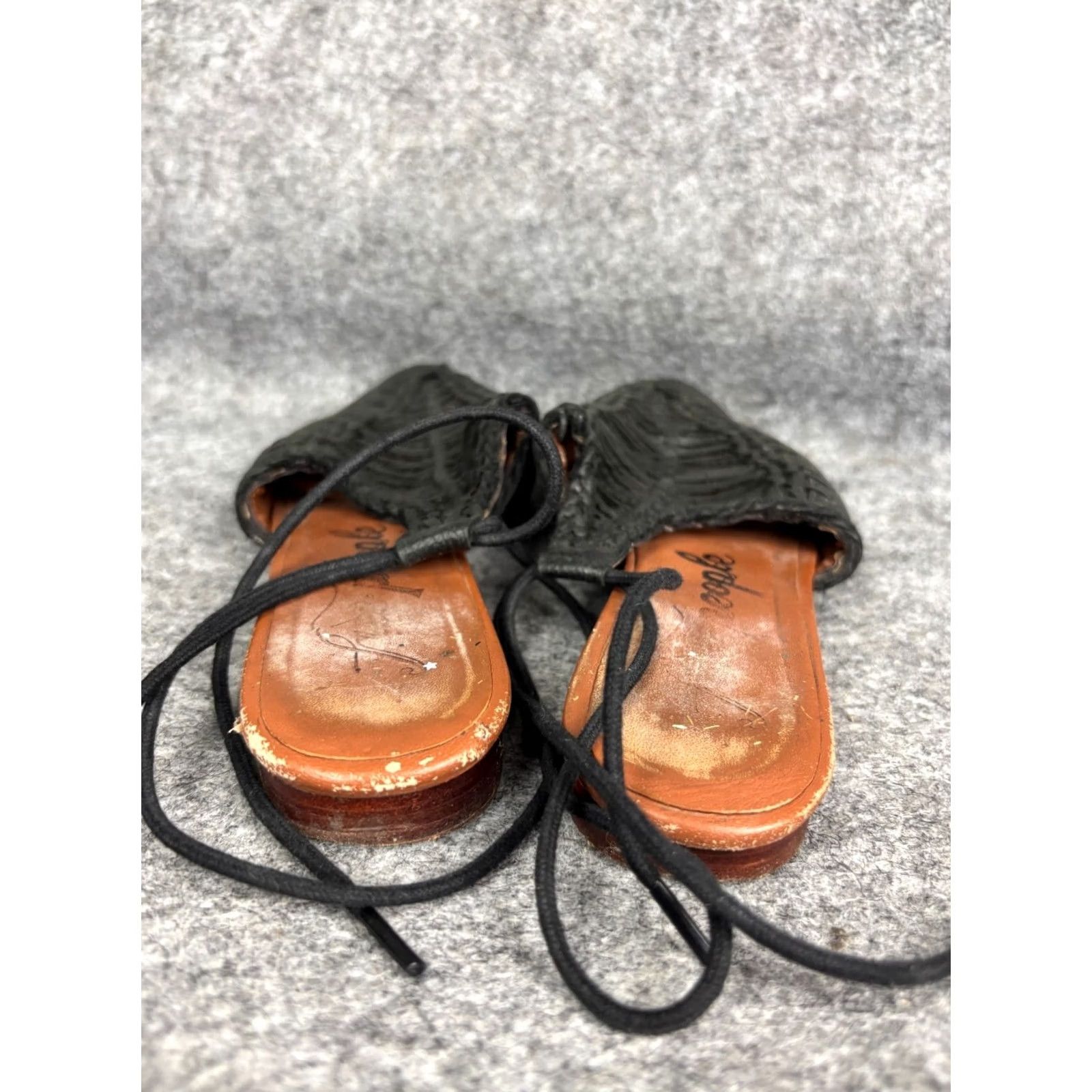 Free People VINTAGE Free People Dana Woven Flat Mule Women's EU 36 Black and Brown Strap Shoes Size US 5 / IT 35 - 3 Thumbnail