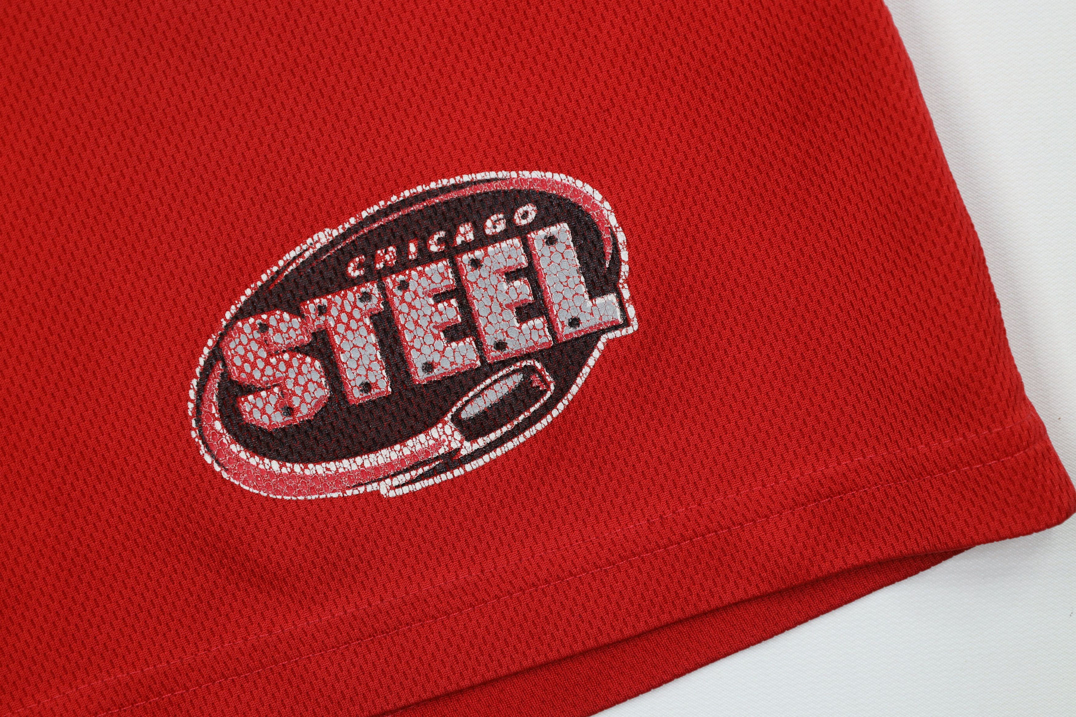 Vintage Vintage Y2K USHL Team Issued Chicago Steel Hockey Shorts Red Size US 32 / EU 48 - 5 Thumbnail