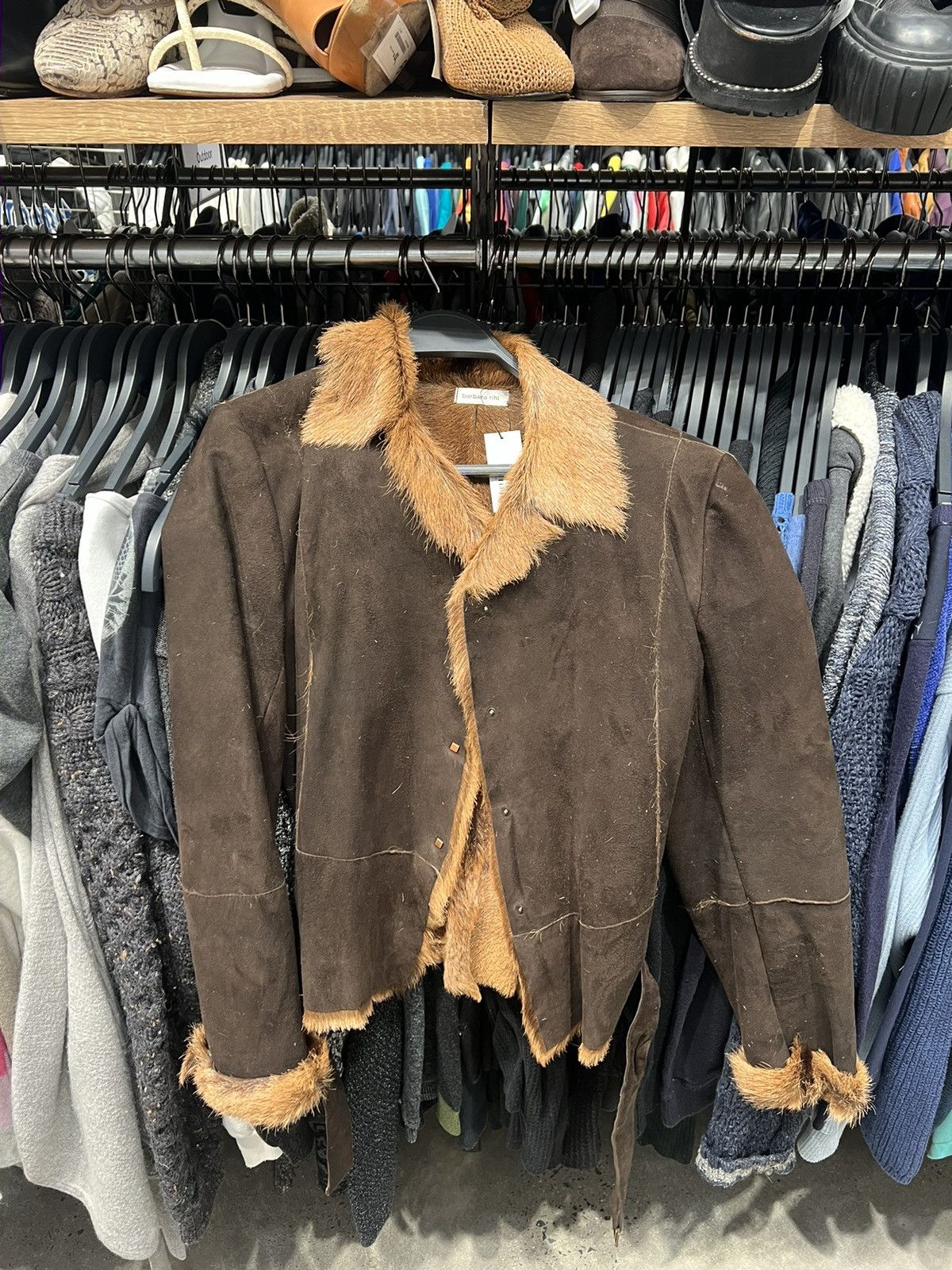 Vintage Fur leather suede jacket Size S / US 4 / IT 40 - 2 Thumbnail