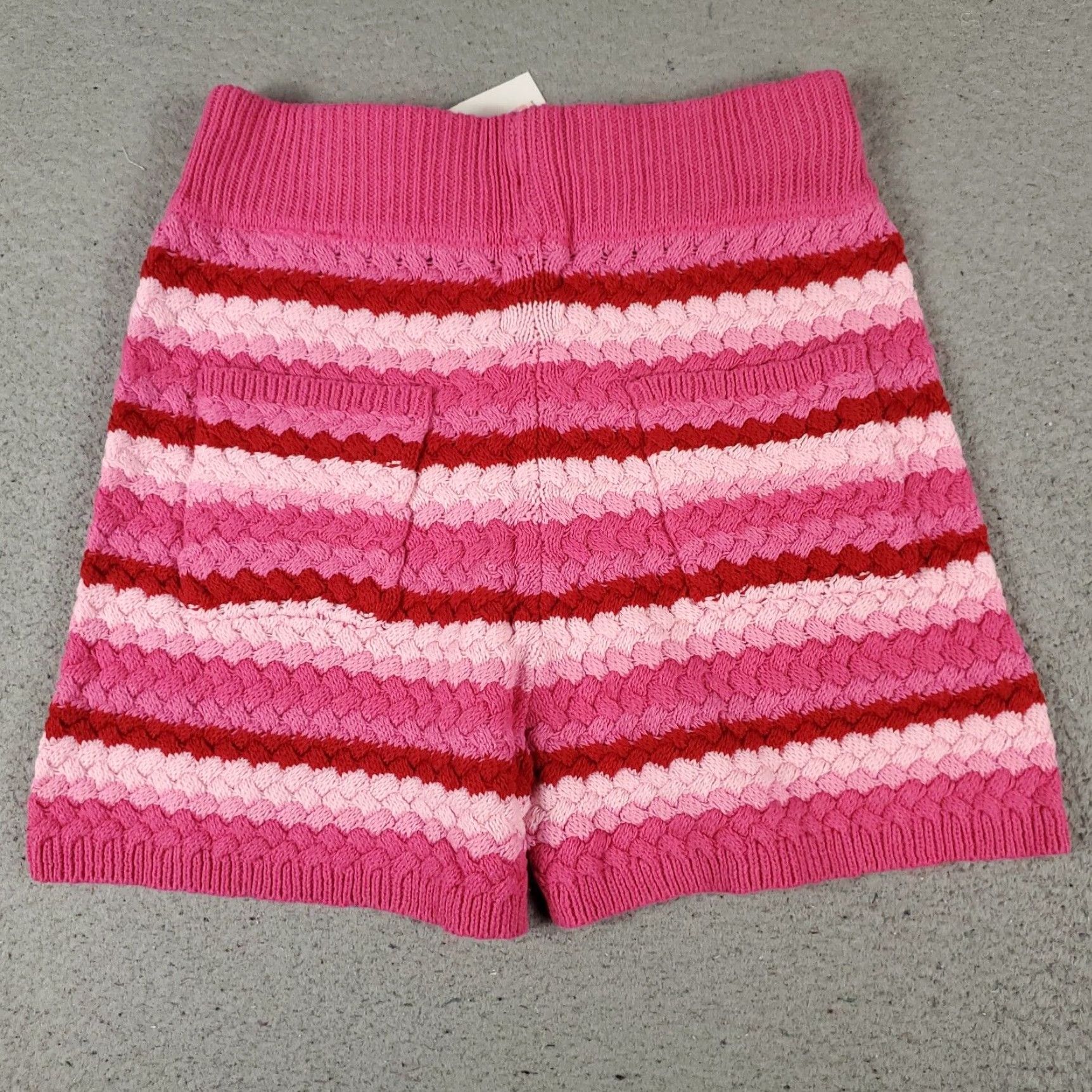 Pinko Atmos Pink Striped Crochet Knit Shorts Womens Size Small Activewear Size 28" / US 6 / IT 42 - 7 Thumbnail