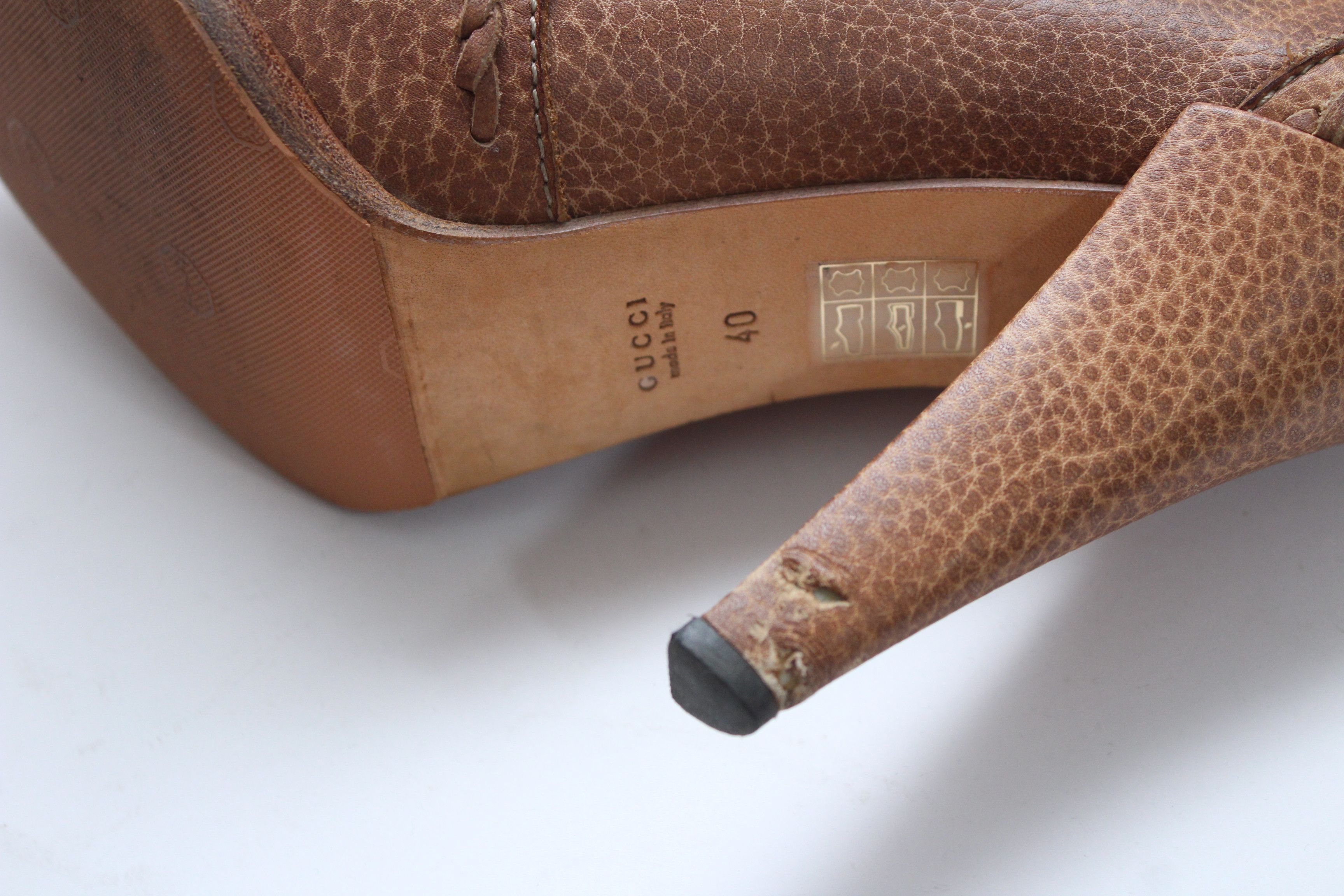 Gucci Gucci Marrakech Brown Leather Heel Boots Size 40 Authentic Size US 10 / IT 40 - 14 Thumbnail