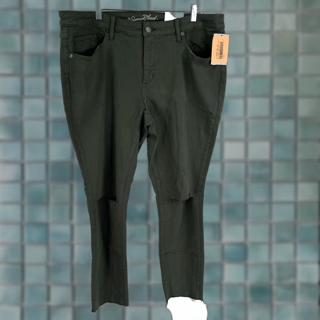 Vintage Universal Threads Fitted Hips/Thighs Slim Leg Jeggings Womens 18W Green 40X30 Size 40" / US 18 - 1 Thumbnail
