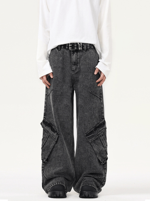 Japanese Brand High street retro stitching cargo wide-leg jeans y2k Size US 32 / EU 48 - 1 Thumbnail
