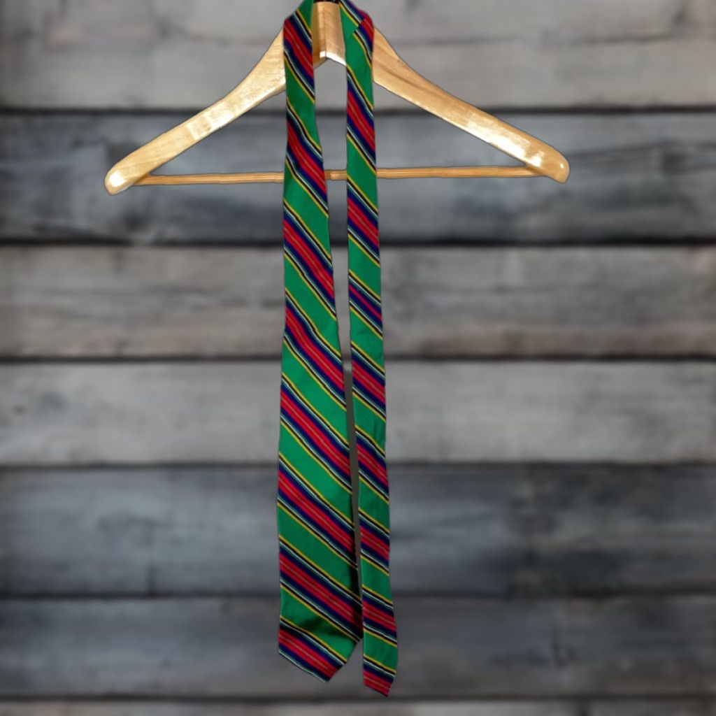 Polo Ralph Lauren VINTAGE Polo Ralph Lauren Silk Tie Green Red Striped 57" Preppy Necktie Mens Size US M / EU 48-50 / 2 - 1 Thumbnail