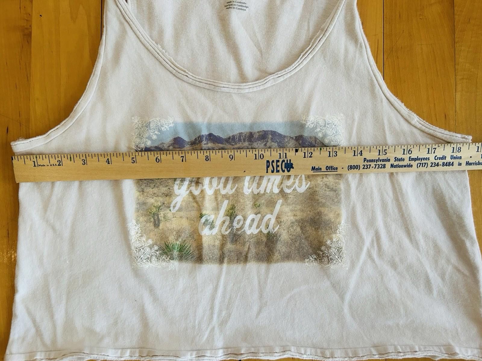 American Eagle Outfitters American Eagle Throwback M Crop Tank Good Times Ahead Boho Size M / US 6-8 / IT 42-44 - 4 Thumbnail