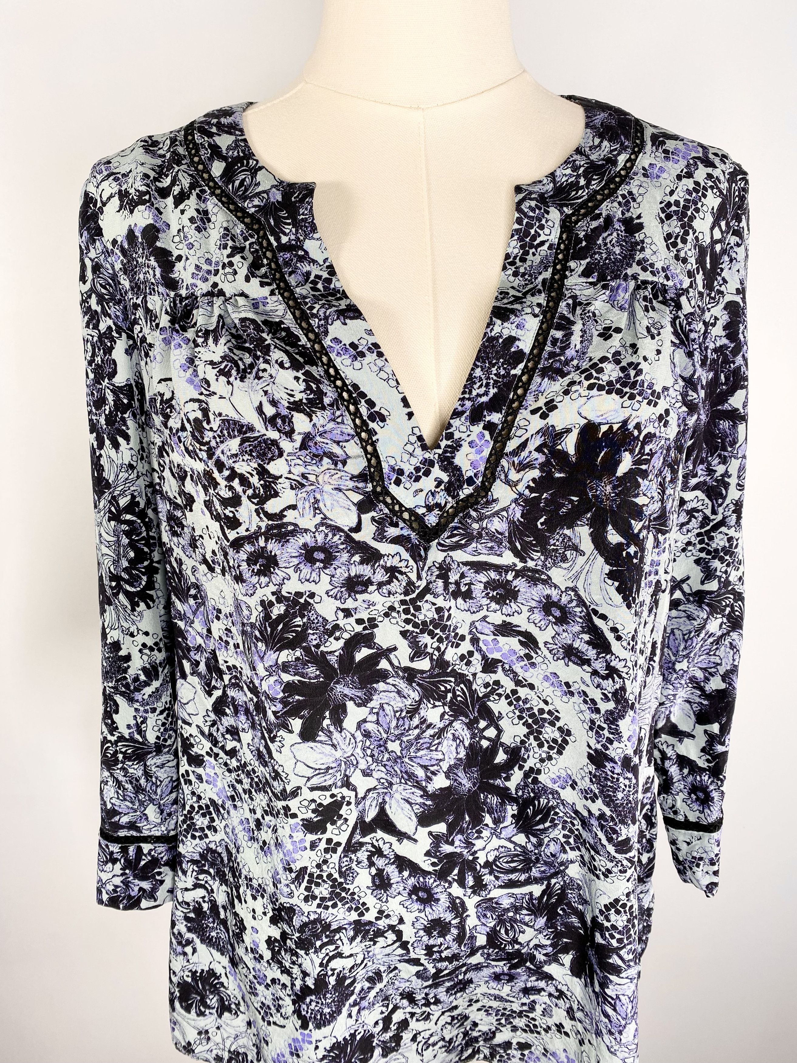 Rebecca Taylor Rebecca Taylor - Blue Long Sleeve Tunic Size S / US 4 / IT 40 - 3 Thumbnail