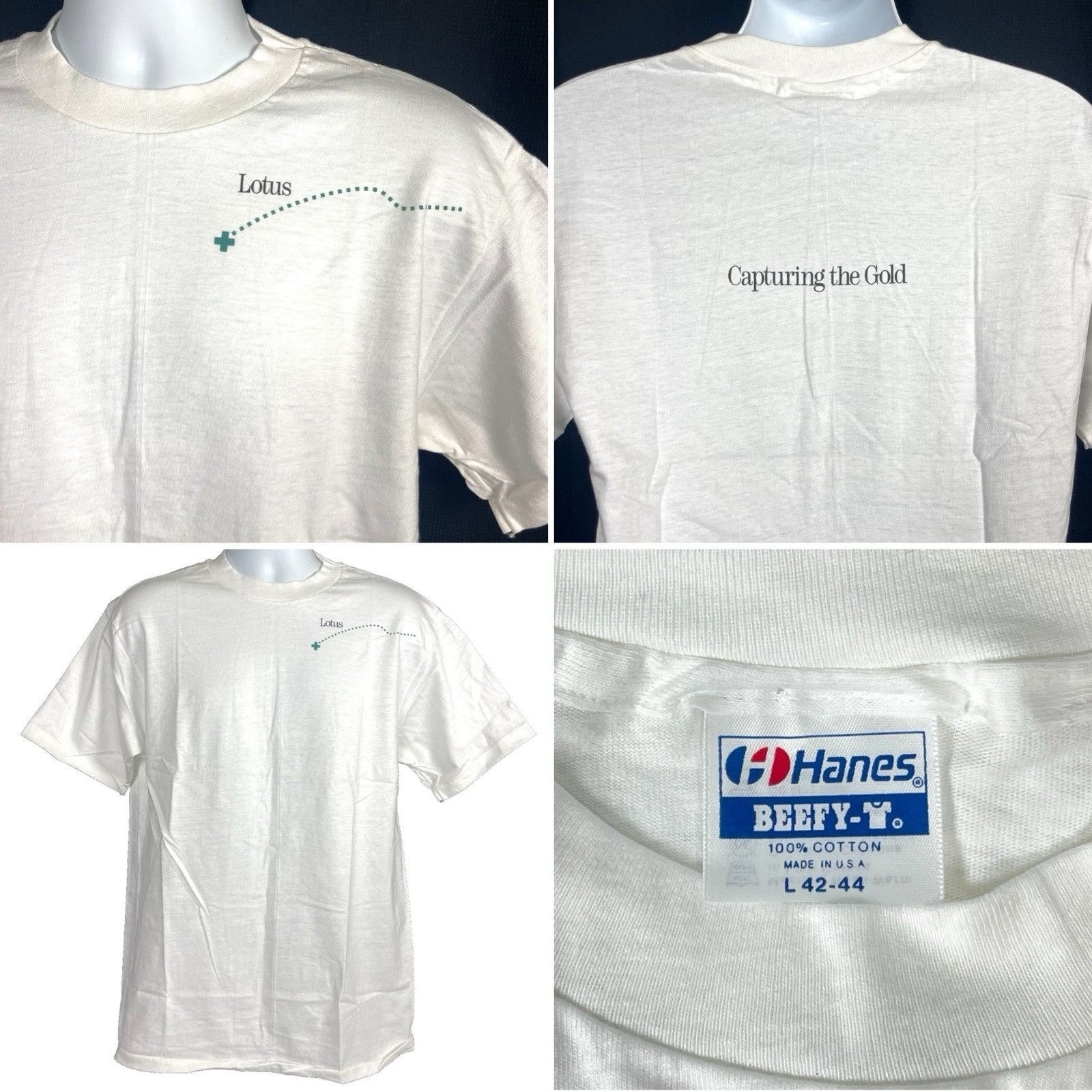 Hanes Lotus Software Capturing The Gold Mens Vtg T-Shirt size Larg Size US L / EU 52-54 / 3 - 1 Thumbnail
