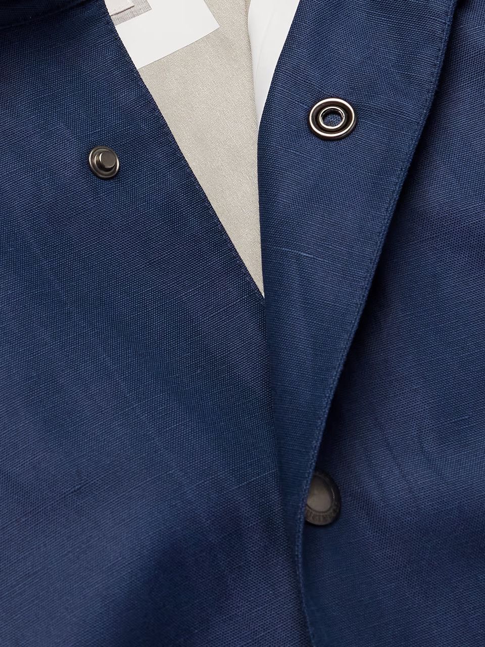 Brunello Cucinelli o1gr1nt0525 Linen & Silk Blend Windbreaker Jacket Dark Blue Size US L / EU 52-54 / 3 - 4 Thumbnail