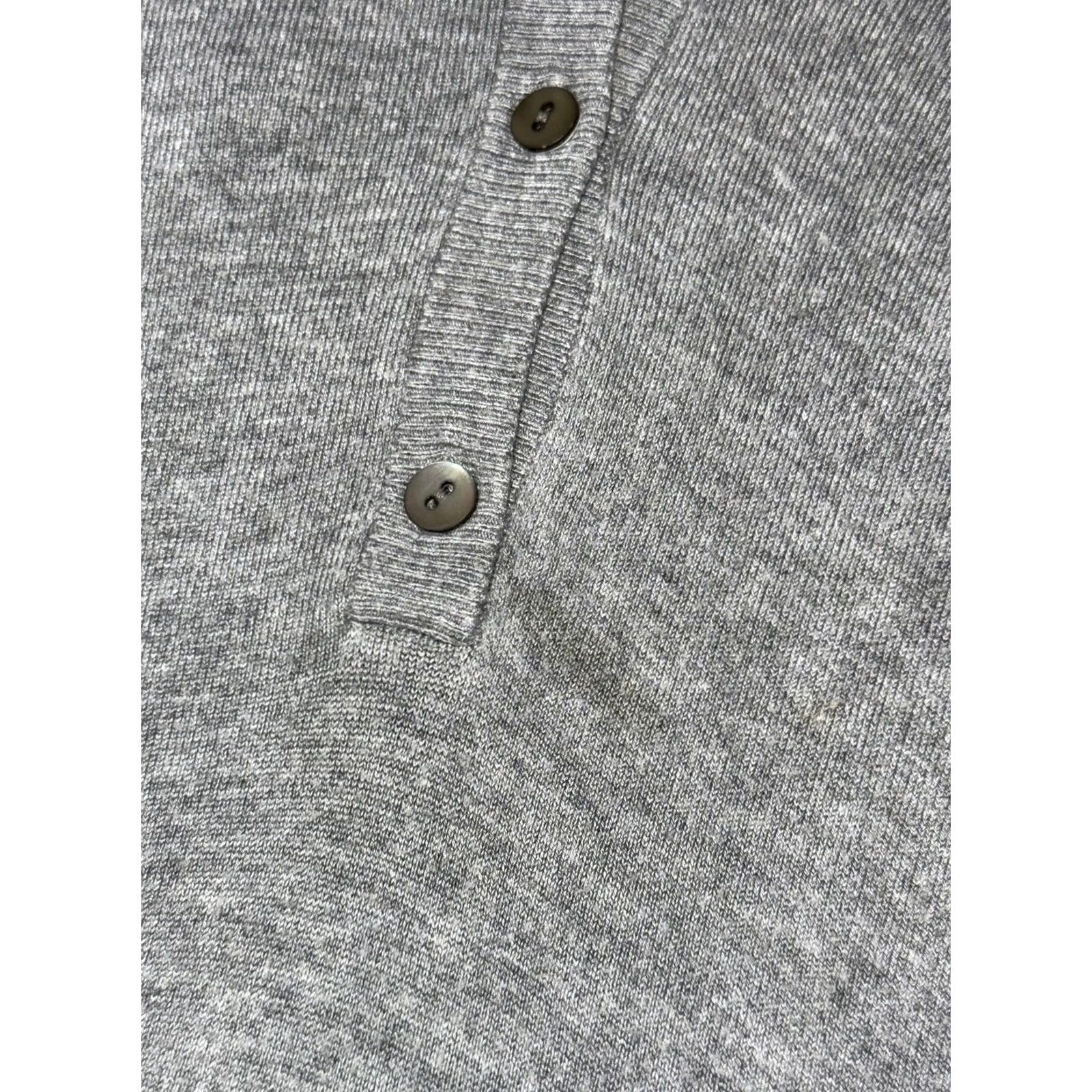 Eileen Fisher VINTAGE? No. Eileen Fisher Sweater Womens L Gray Hooded Henley Knit Hoodie Pullover Size L / US 10 / IT 46 - 6 Thumbnail